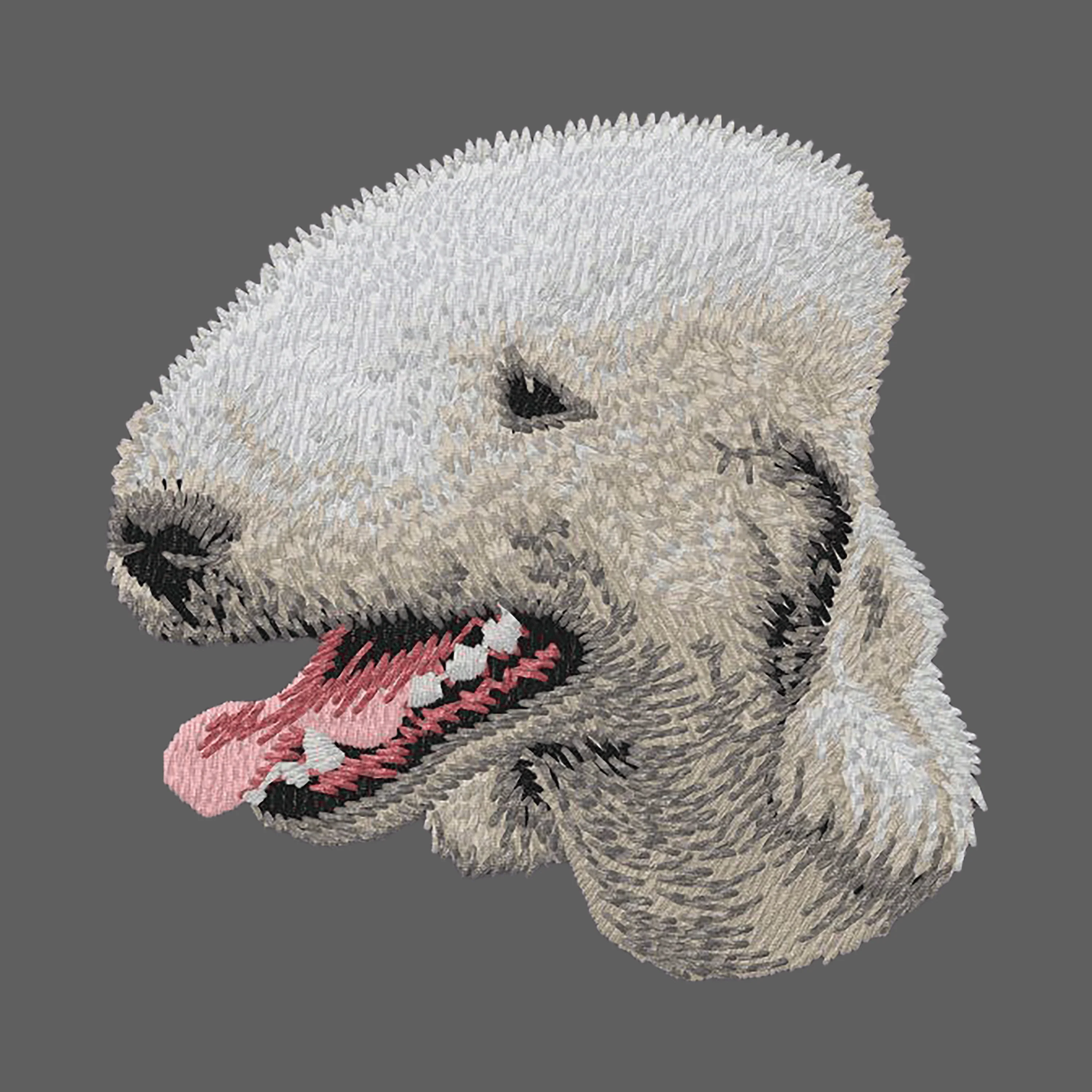 Bedlington Terrier Embroidered Women's Fleece Jacket - Image 2