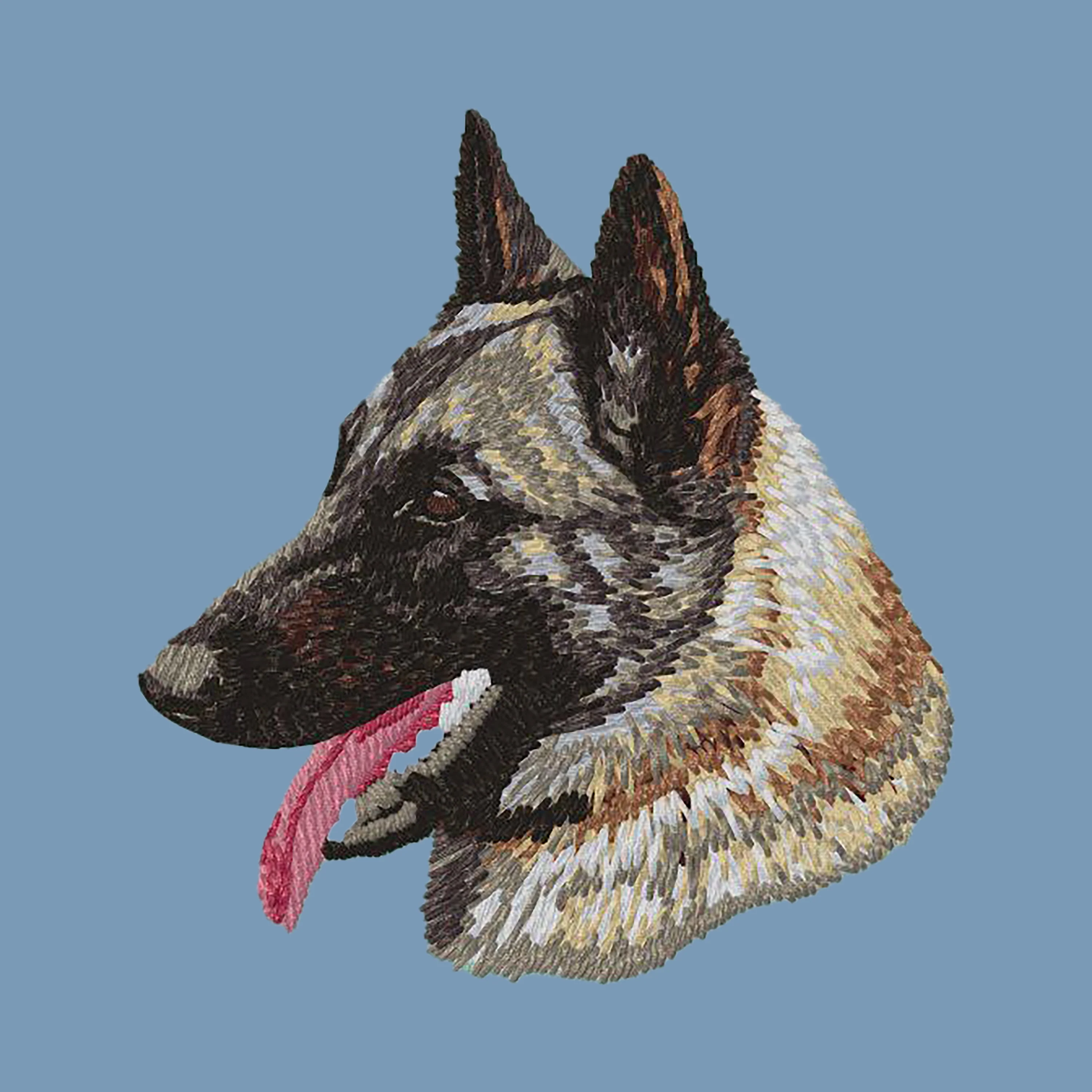 Belgian Malinois Embroidered Men's Denim Shirt - Image 2