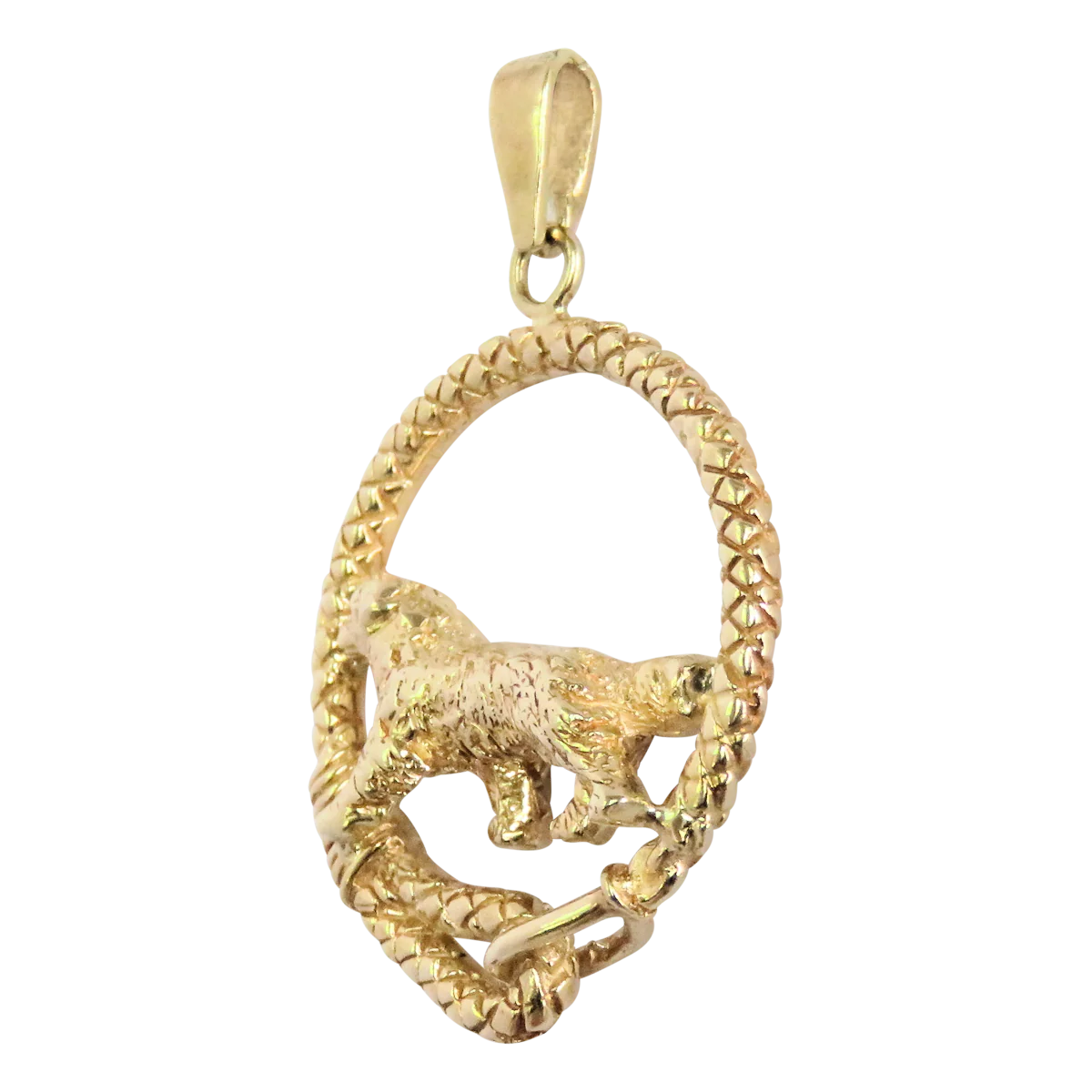 Bernese Mountain Dog Solid 14K Gold  Leash Pendant - Image 3