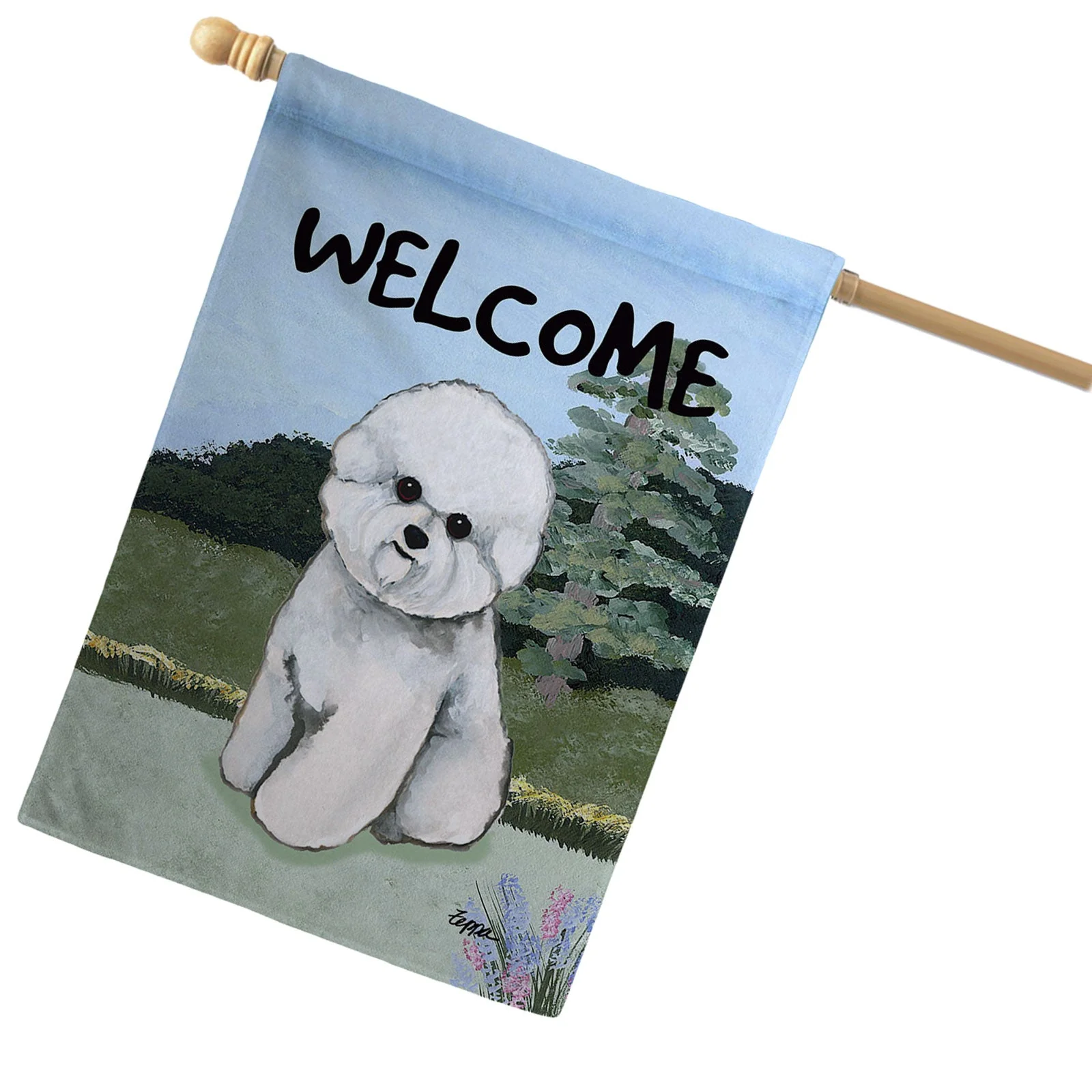Bichon Frise House Flag