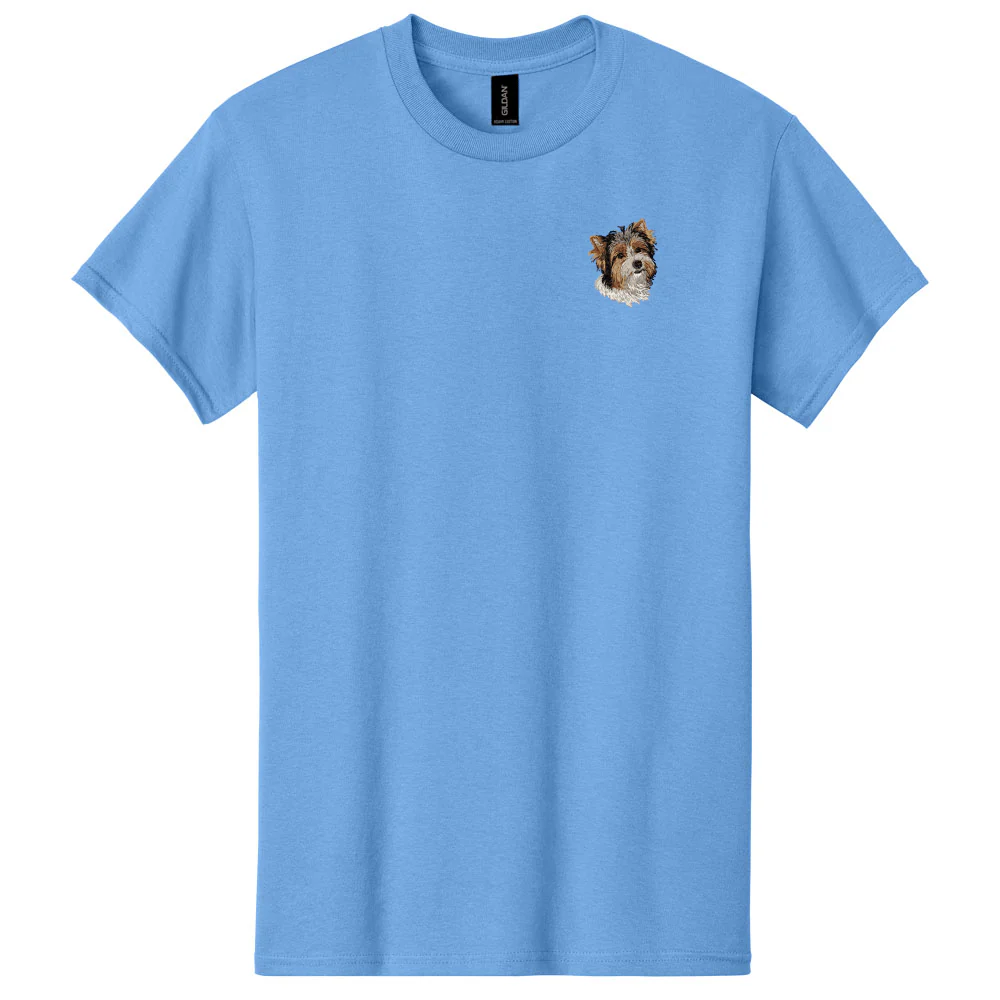 Biewer Terrier Embroidered Men's T-Shirt
