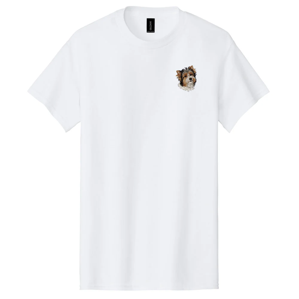 Biewer Terrier Embroidered Men's T-Shirt - Image 3