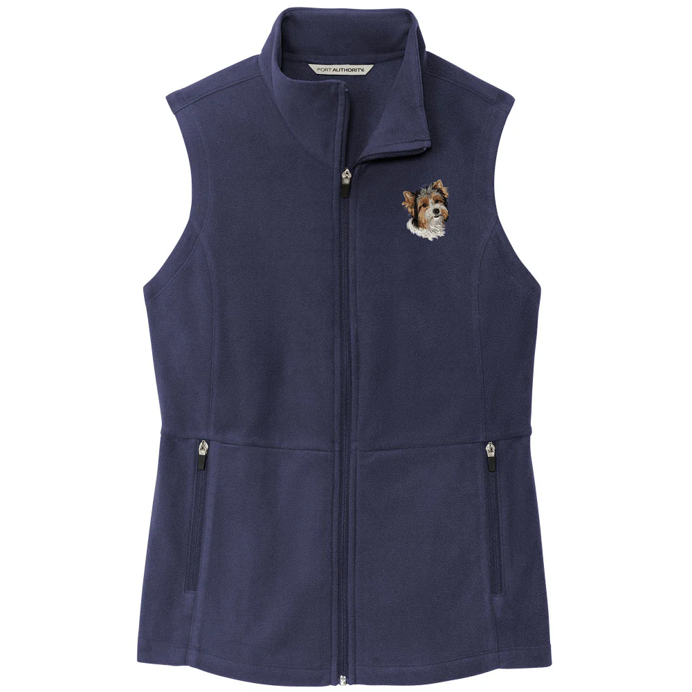 Biewer Terrier Embroidered Women's Fleece Vest