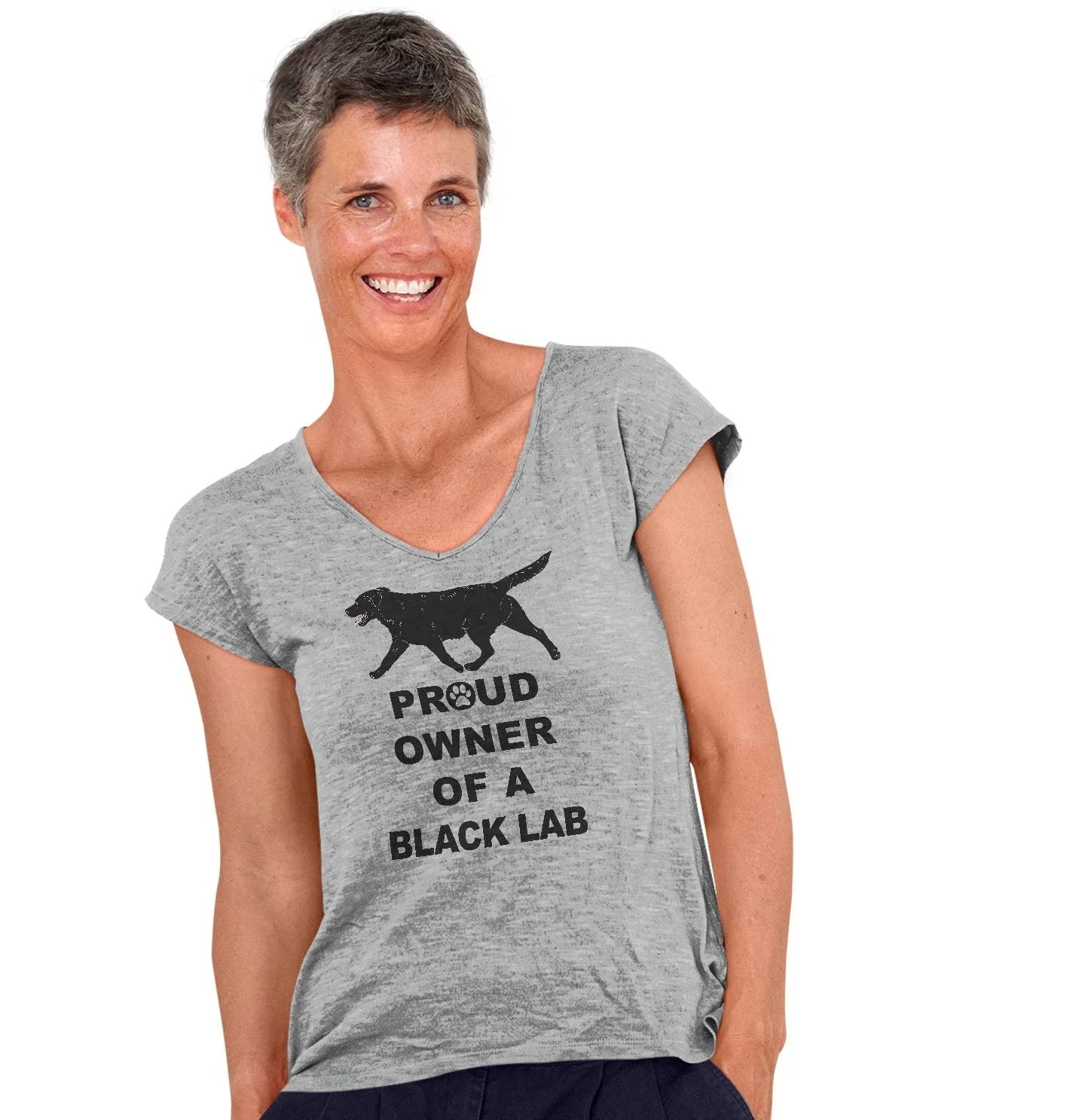 Black Labrador Retriever Proud Owner - Women's V-Neck T-Shirt - Image 3