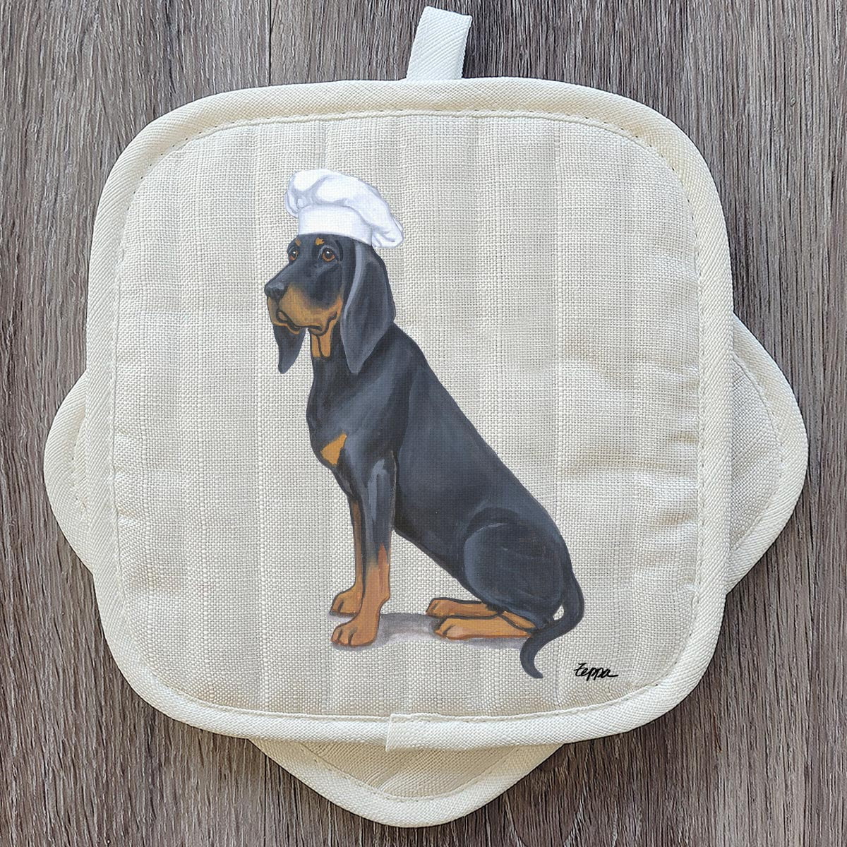 Black  and Tan Coonhound  Pot Holder Set