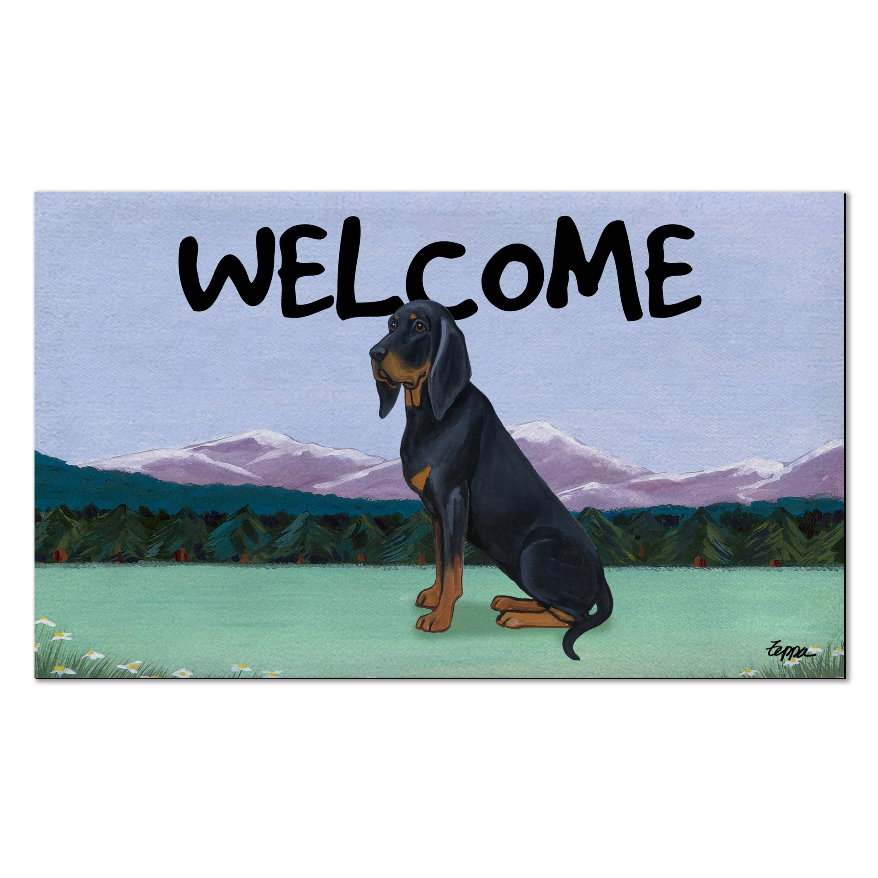 Black and  Tan Coonhound Welcome Mat - Image 3