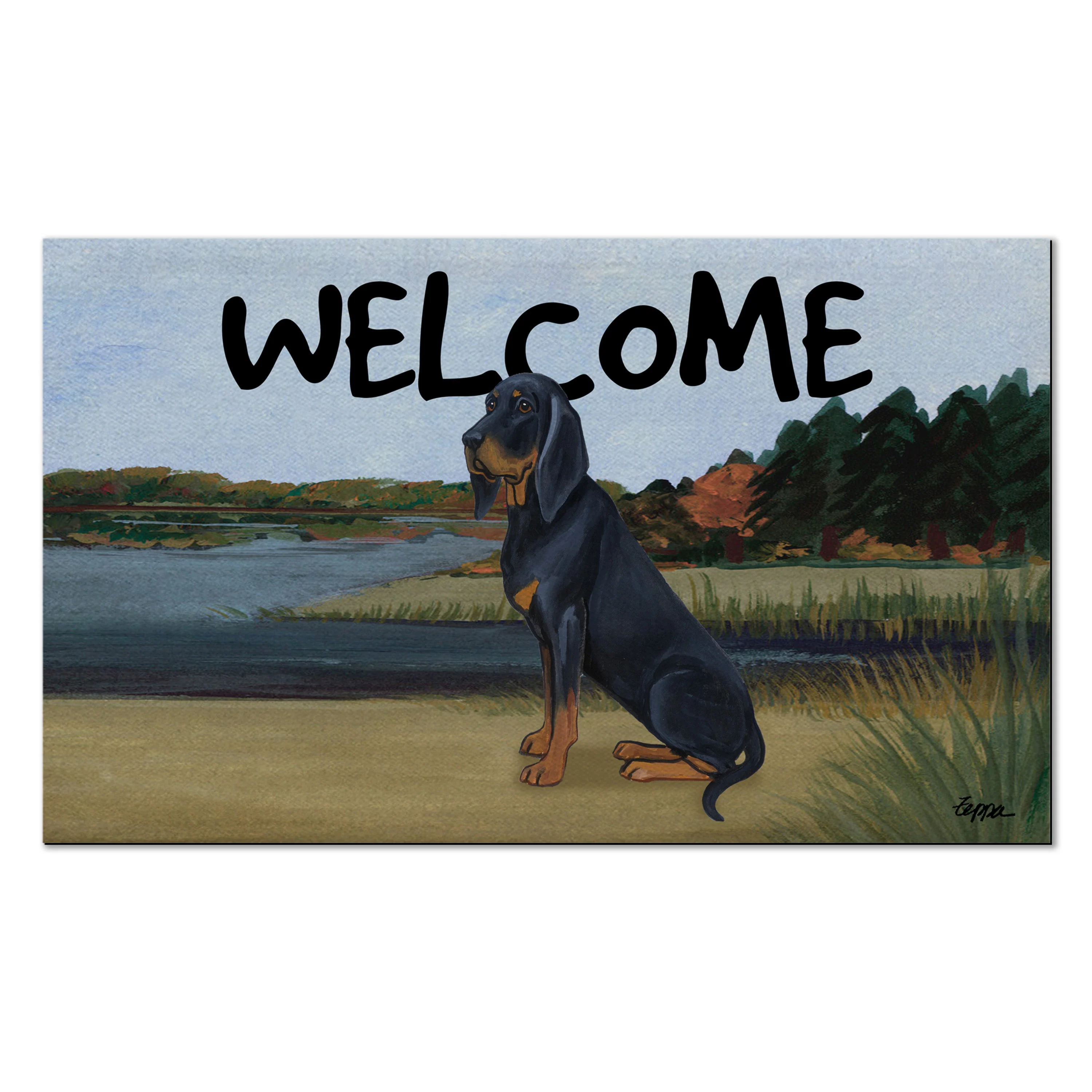 Black and  Tan Coonhound Welcome Mat - Image 4