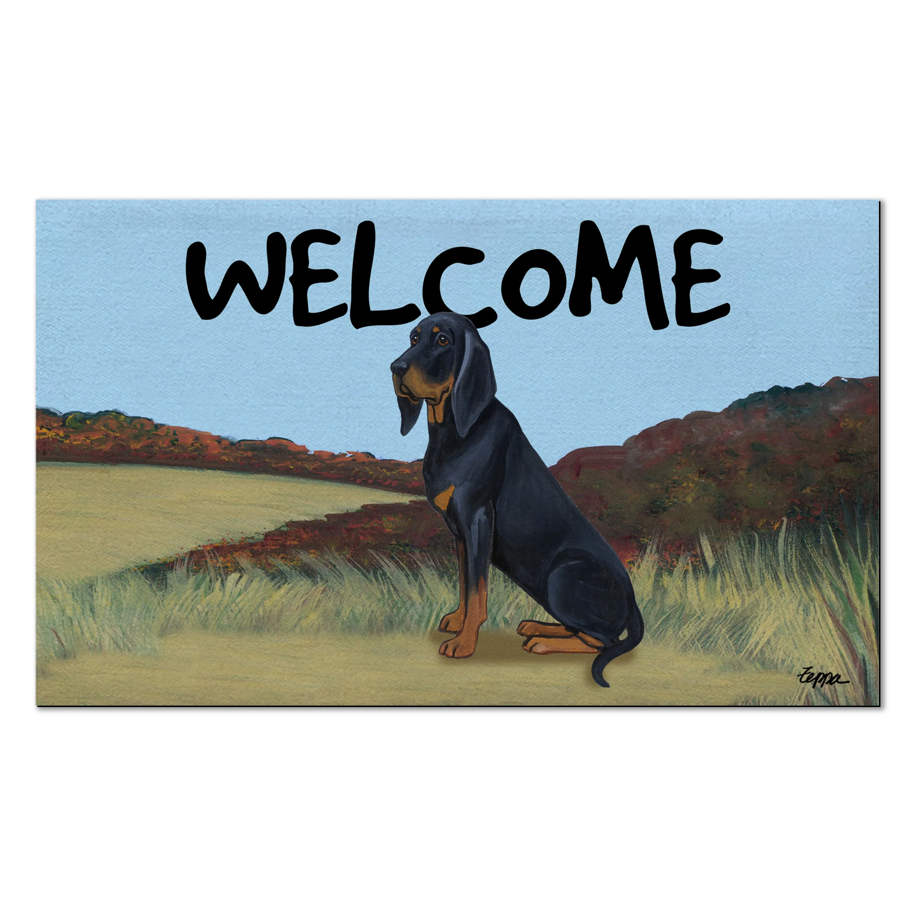 Black and  Tan Coonhound Welcome Mat - Image 5