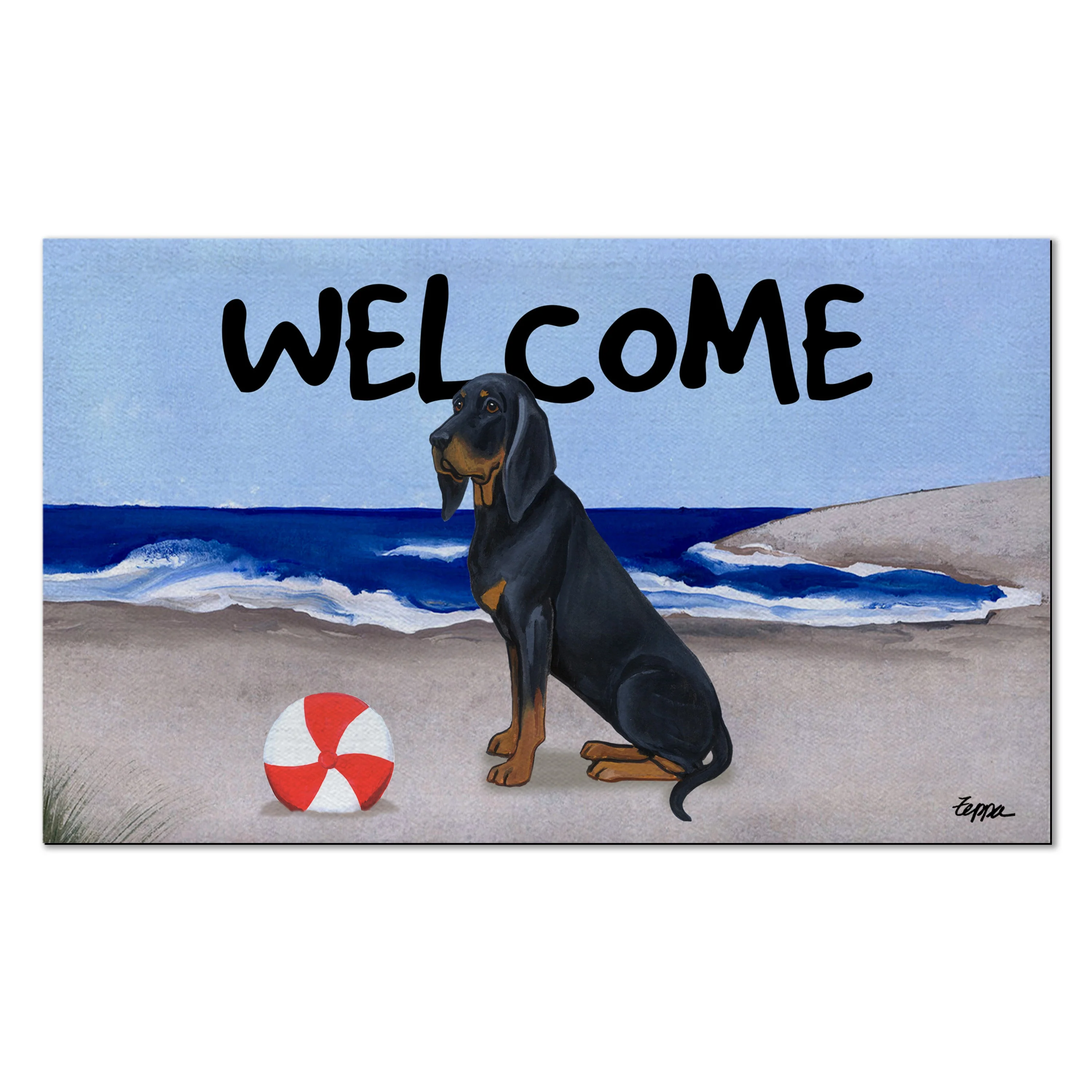 Black and  Tan Coonhound Welcome Mat - Image 6