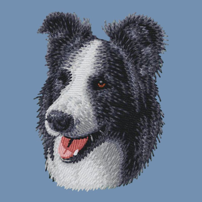 Border Collie Embroidered Men's Denim Shirt - Image 2