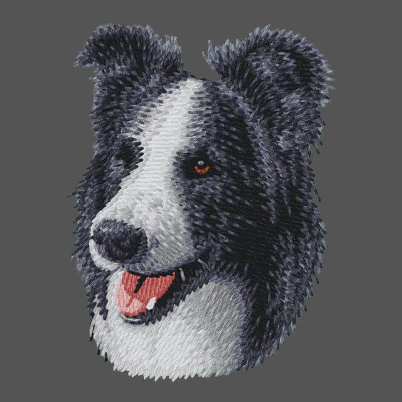Border Collie Embroidered Men's Fleece Jacket - Image 2