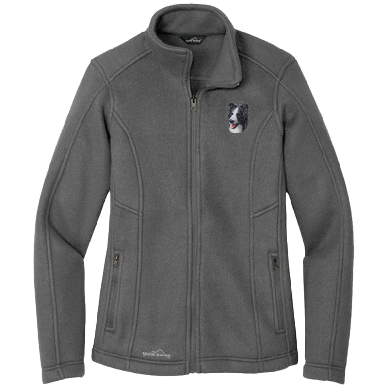 Border Collie Embroidered Women's Fleece Jacket