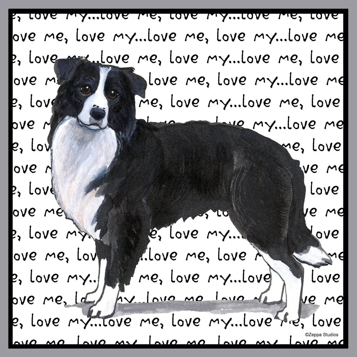Border Collie Love Text - Adult Unisex Crewneck Sweatshirt - Image 2