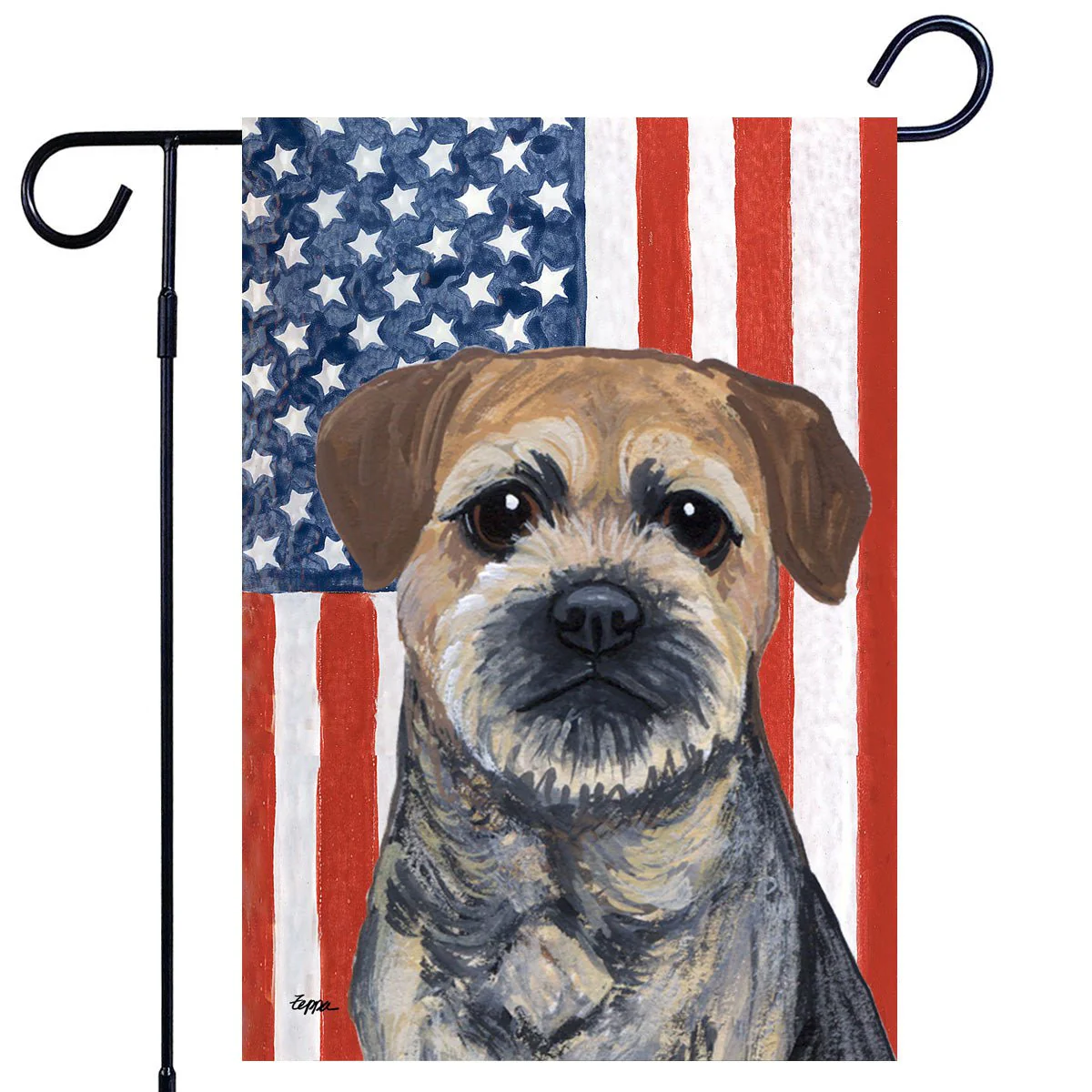 Border Terrier Americana Garden Flag - Image 2