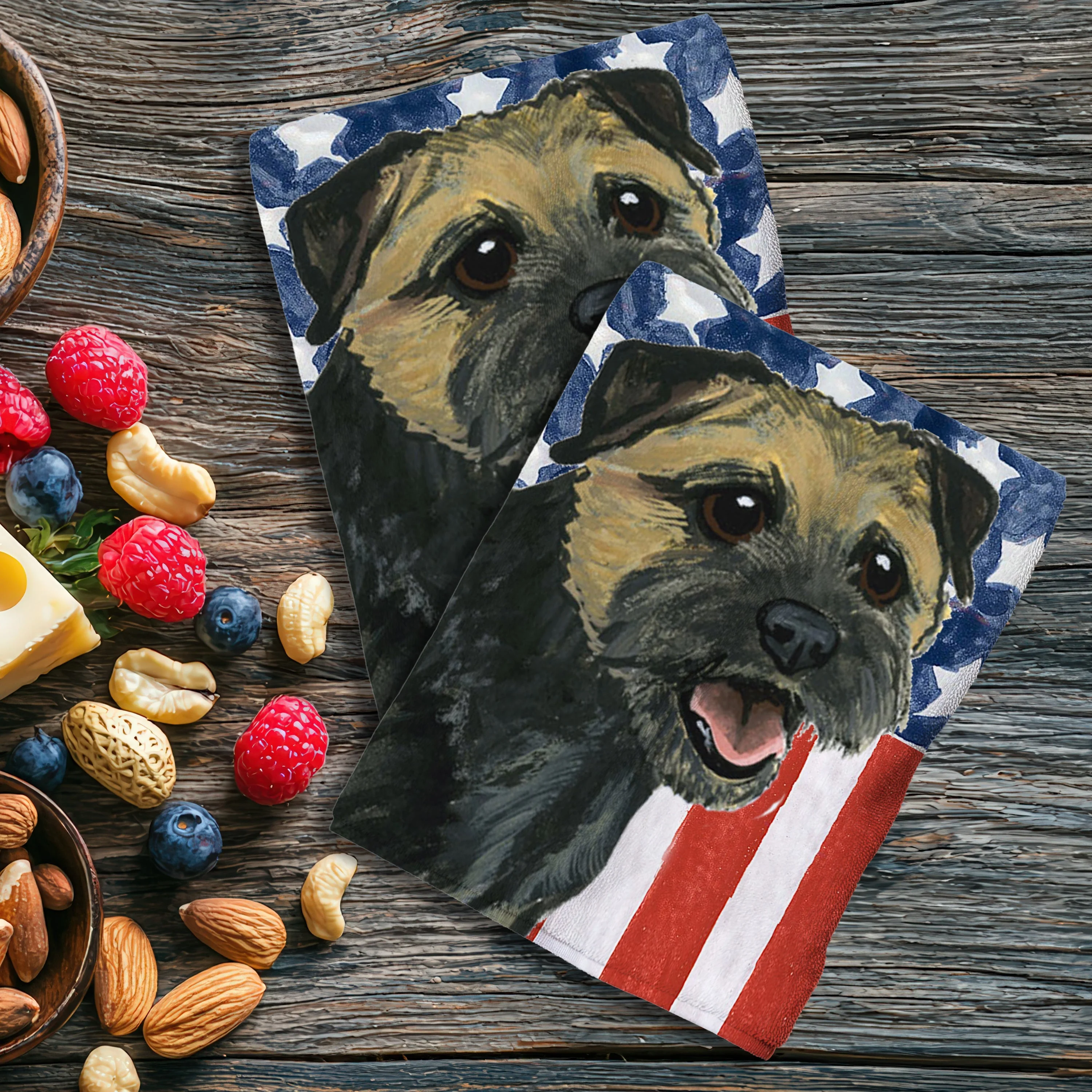 Border Terrier Americana Kitchen Towel Set - Image 2
