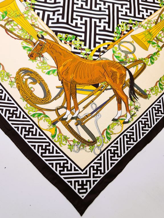 Border Terrier Equestrian Silk Scarf - Image 3