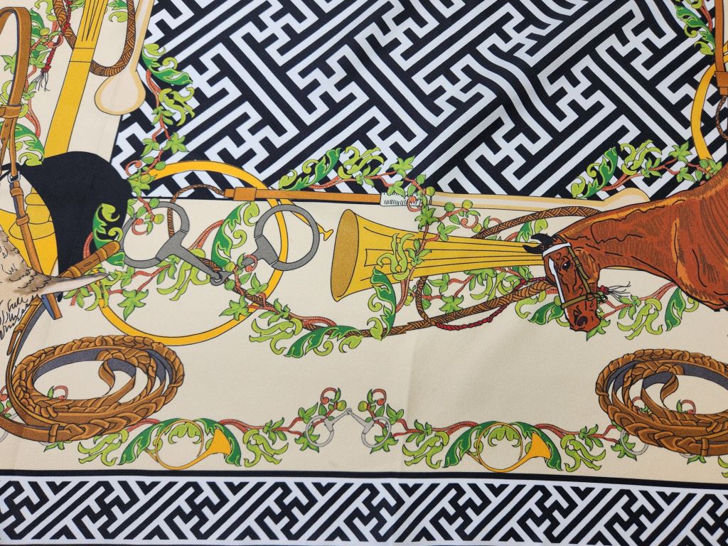 Border Terrier Equestrian Silk Scarf - Image 4