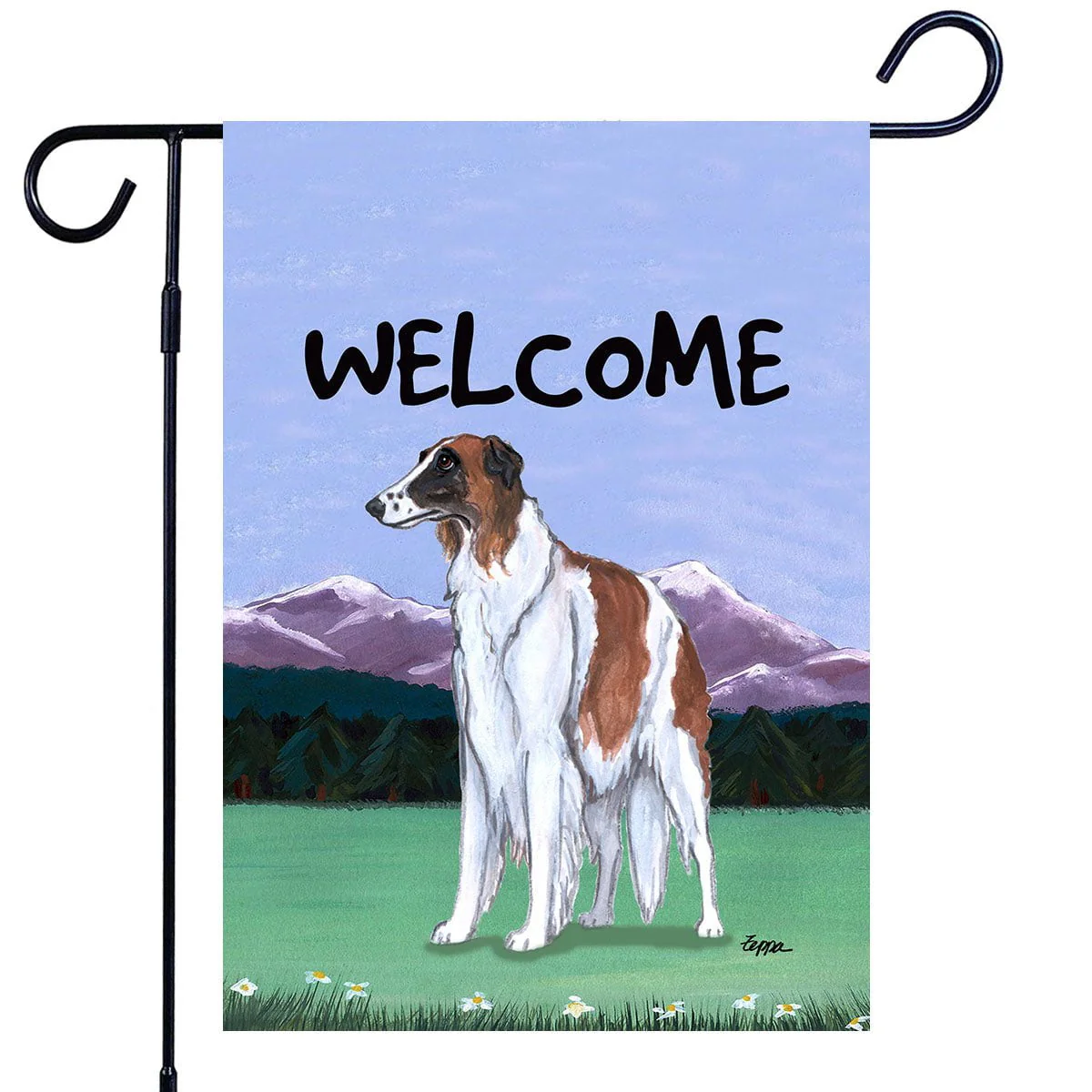 Borzoi Garden Flag