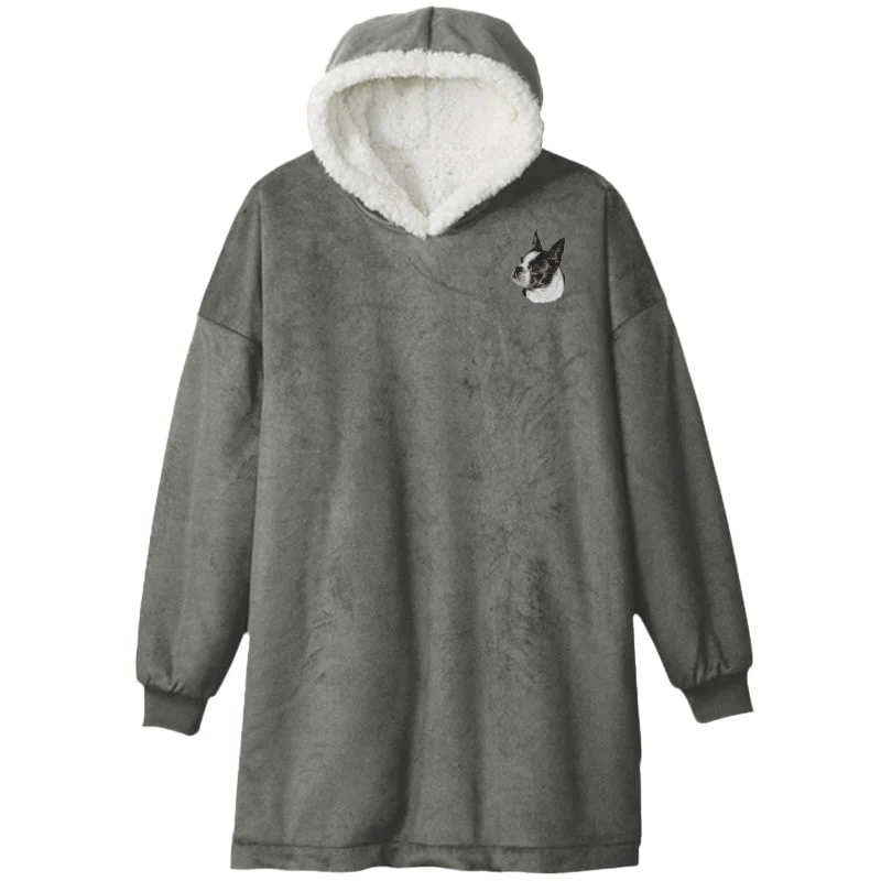 Boston Terrier Embroidered Wearable Blanket - Image 3