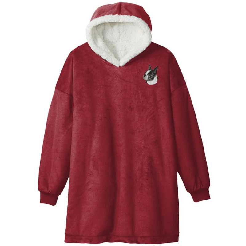 Boston Terrier Embroidered Wearable Blanket - Image 7