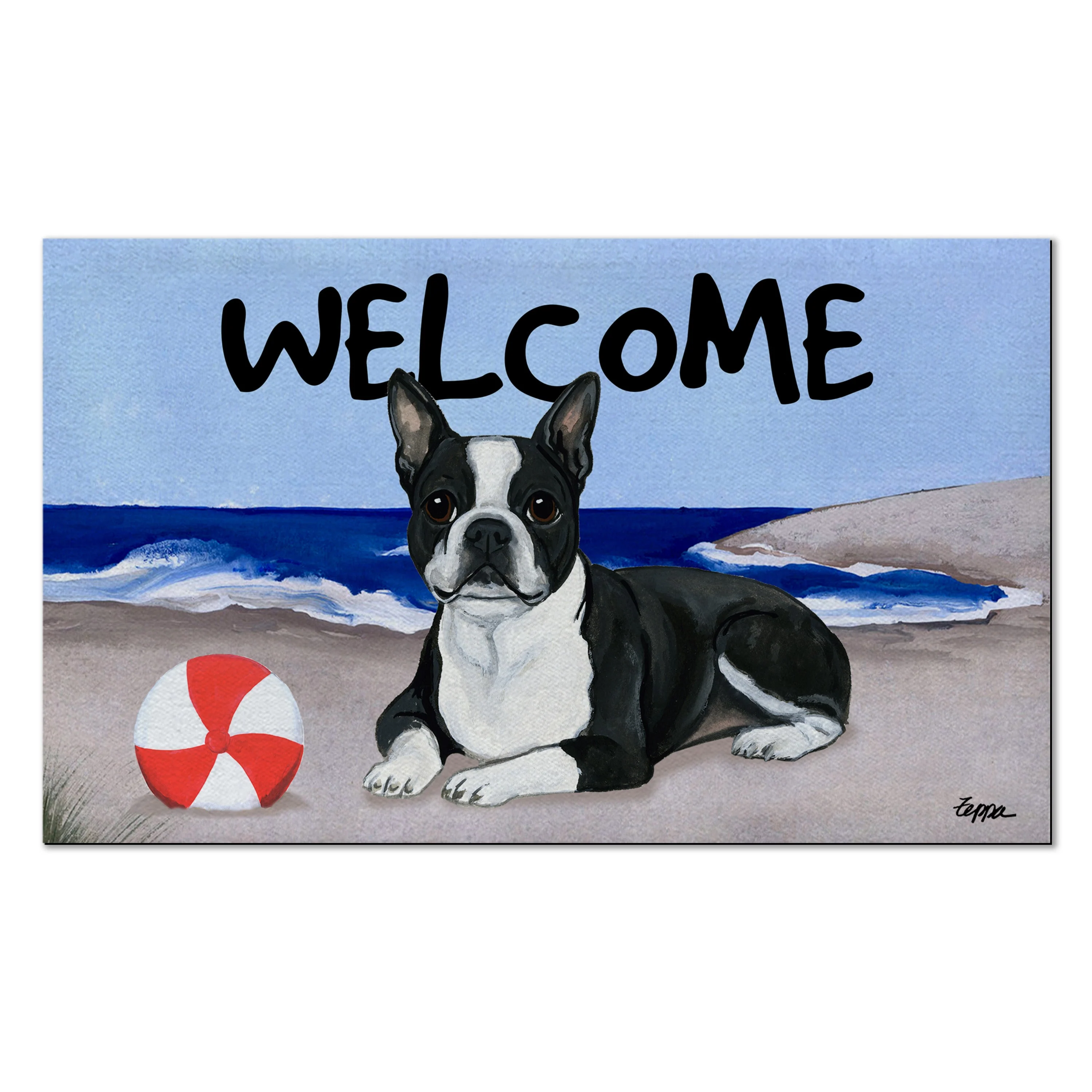 Boston Terrier Lying Welcome Mat - Image 2