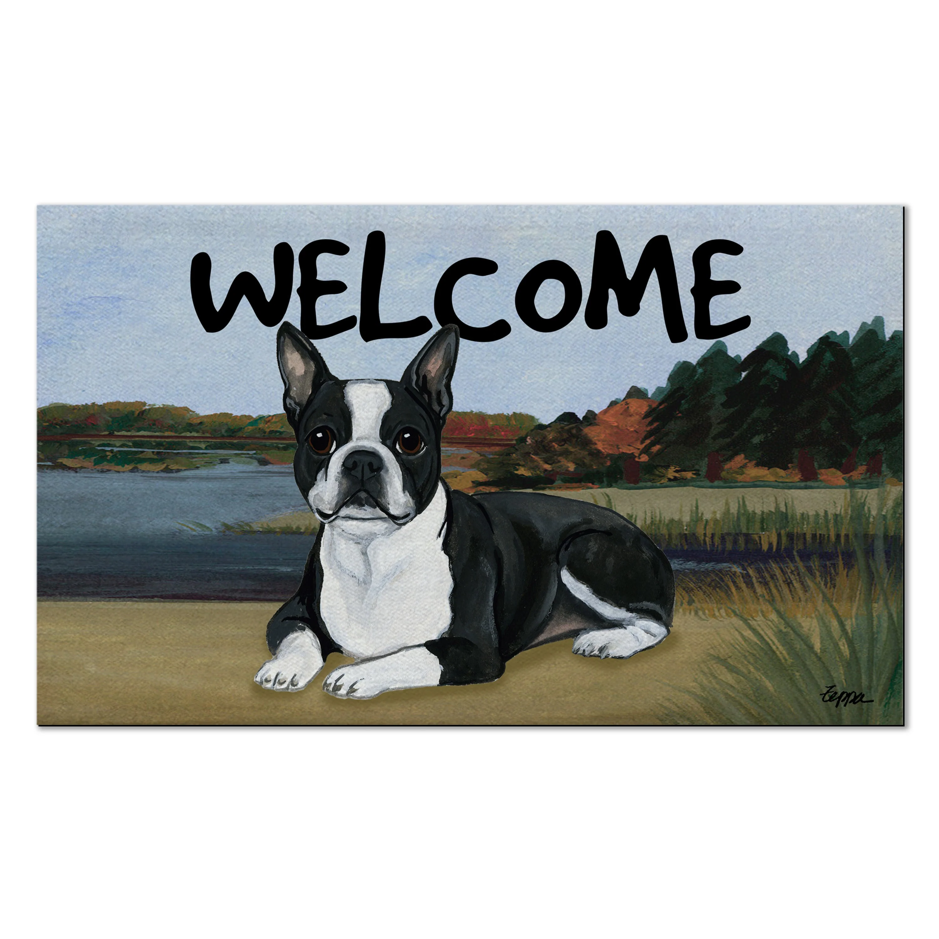 Boston Terrier Lying Welcome Mat - Image 3