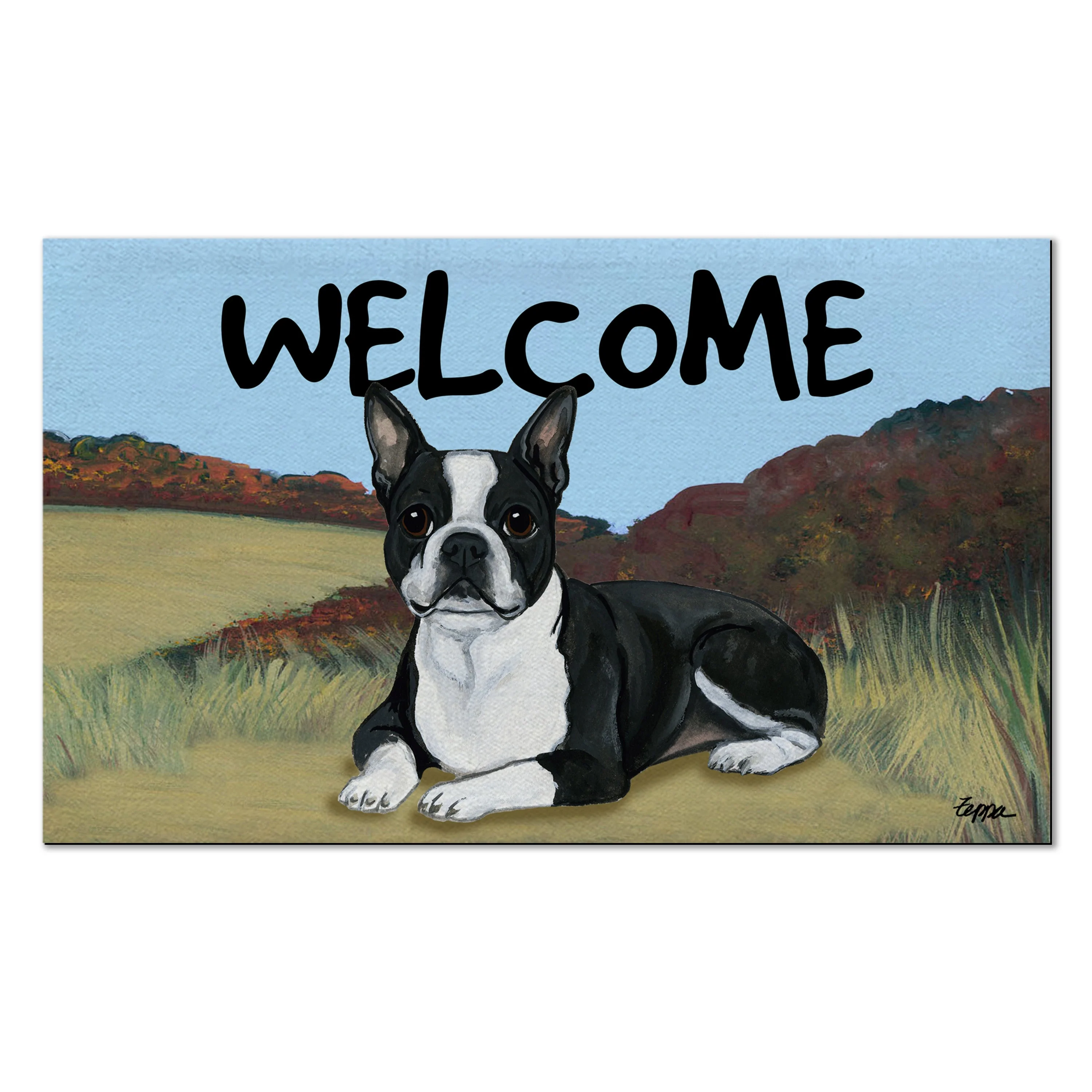 Boston Terrier Lying Welcome Mat - Image 4