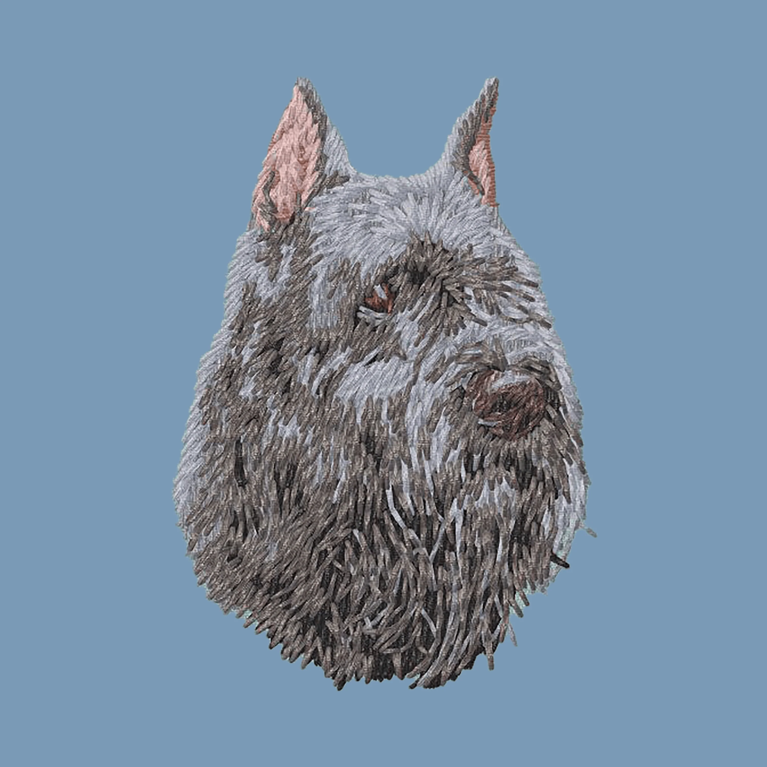Bouvier des Flandres Embroidered Men's Denim Shirt - Image 2