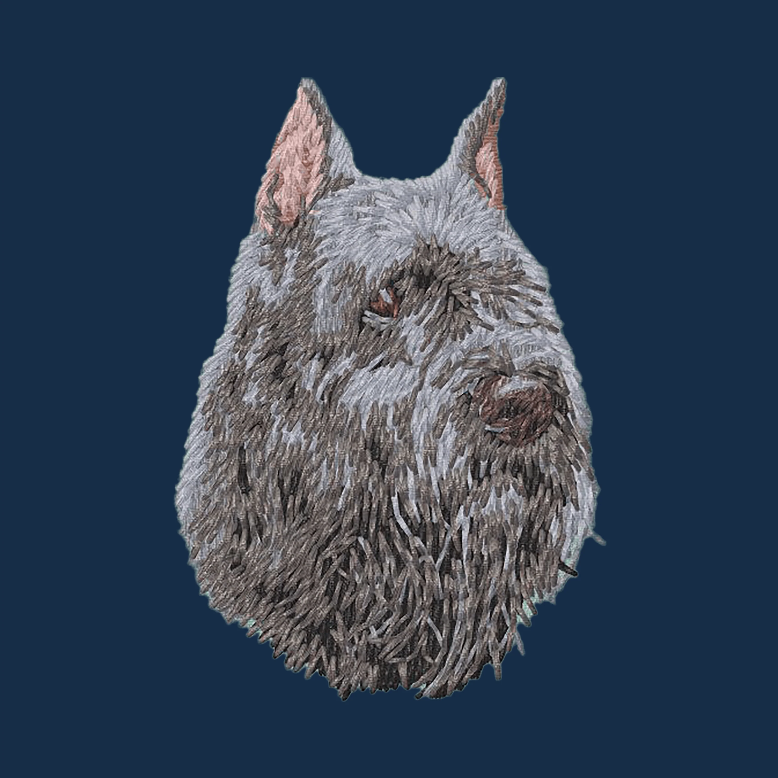 Bouvier des Flandres Embroidered Men's Denim Shirt - Image 4