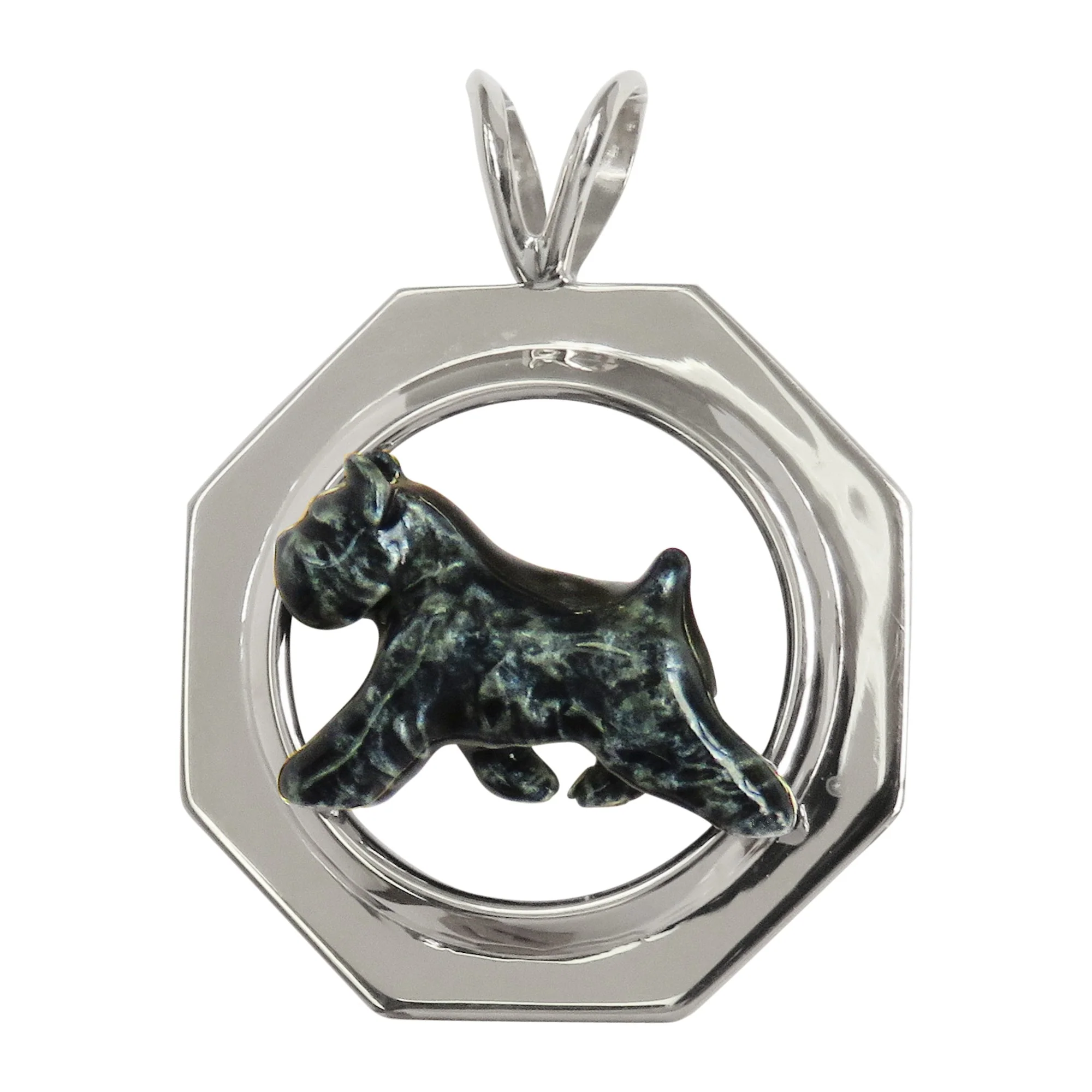 Bouvier Custom Enamel in Sterling Silver Octagon Pendant