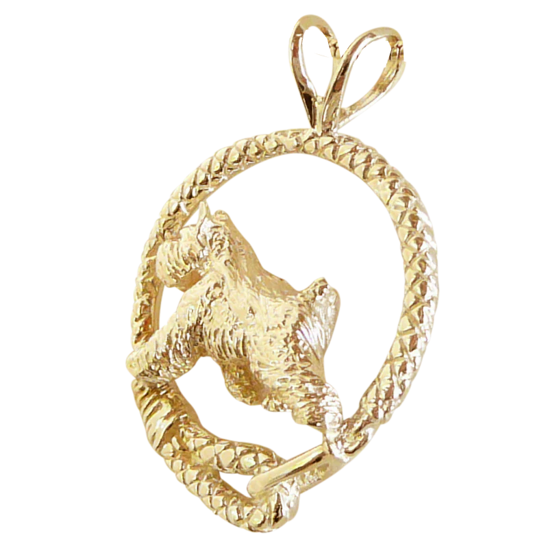 Bouvier des Flandres Solid 14K Gold  Leash Pendant - Image 3