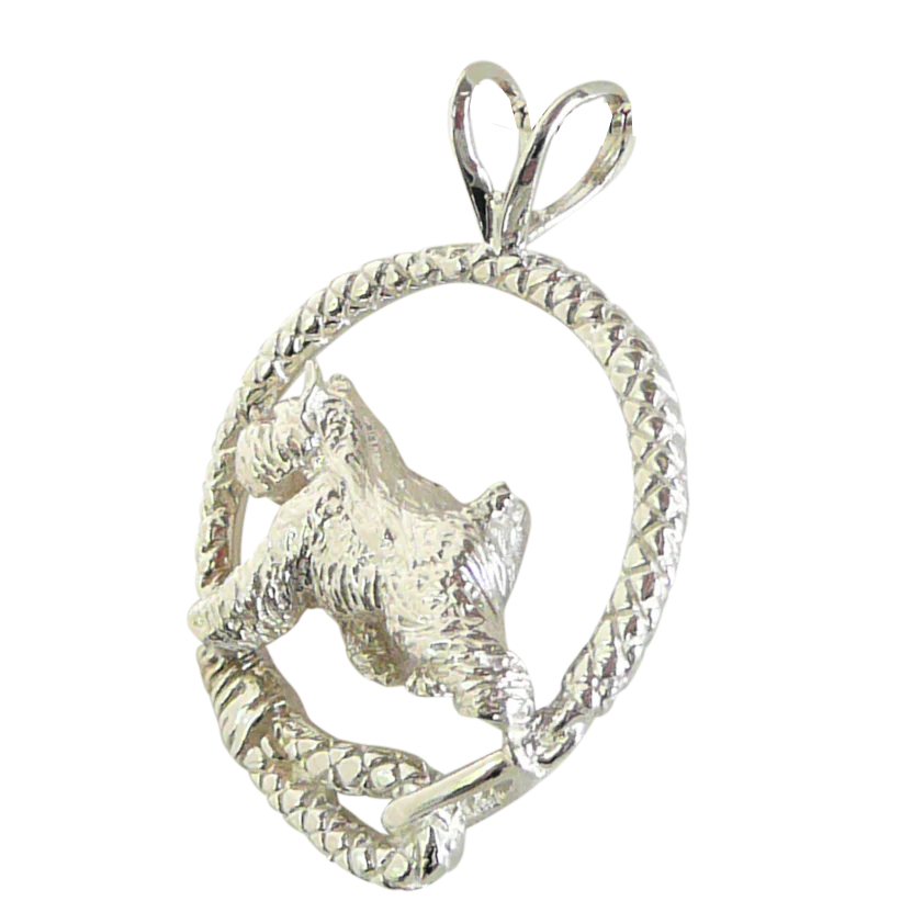Bouvier des Flandres in Solid Sterling Silver Leash Pendant - Image 3