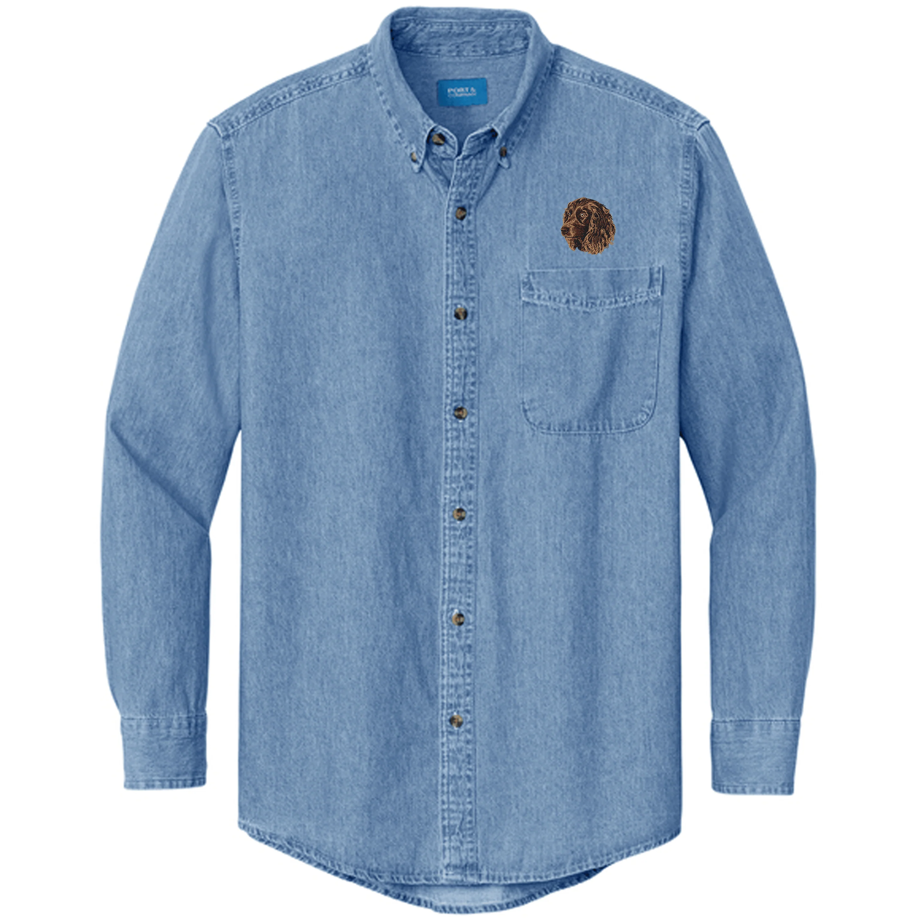 Boykin Spaniel Embroidered Men's Denim Shirt