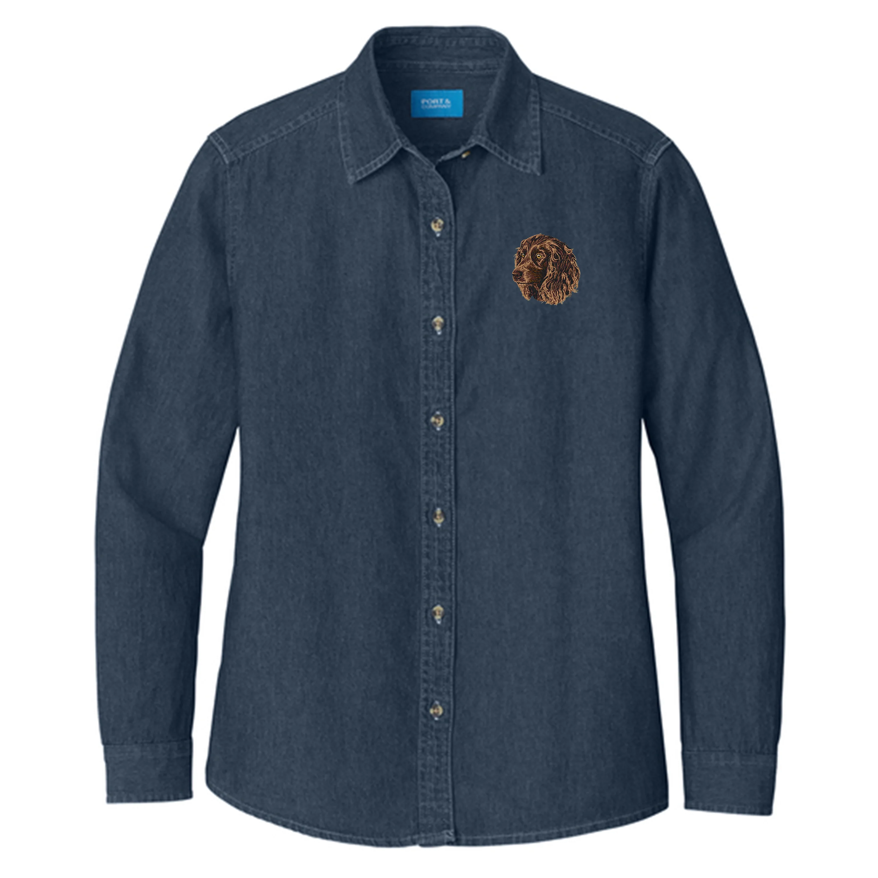 Boykin Spaniel Embroidered Women's Denim Shirt - Image 3