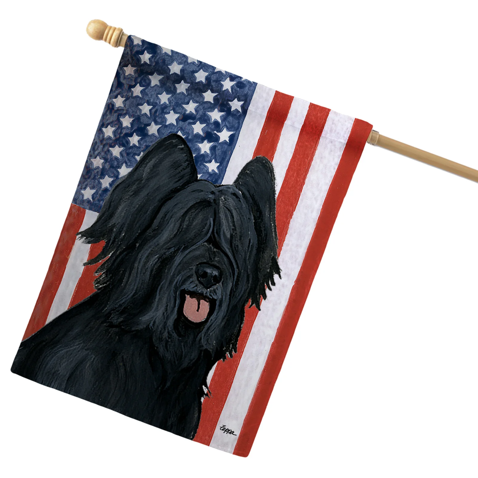 Briard Americana House Flag - Image 2