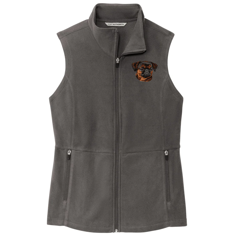 Brussels Griffon Embroidered Women's Fleece Vest - Image 2