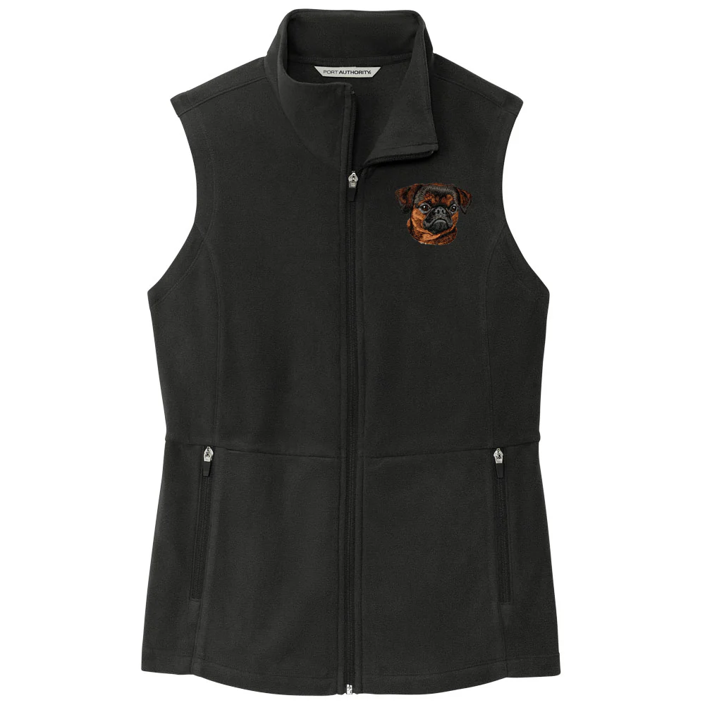Brussels Griffon Embroidered Women's Fleece Vest - Image 3
