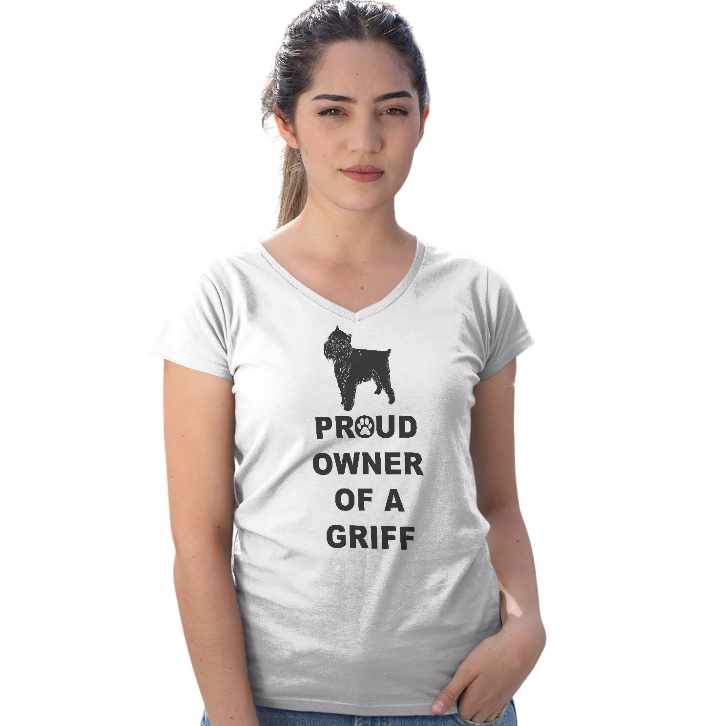 Brussels Griffon Proud Owner - Women's V-Neck T-Shirt
