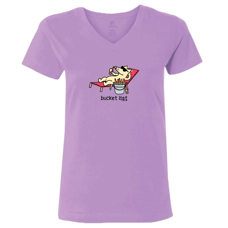 Bucket List  - Ladies T-Shirt V-Neck - Image 3