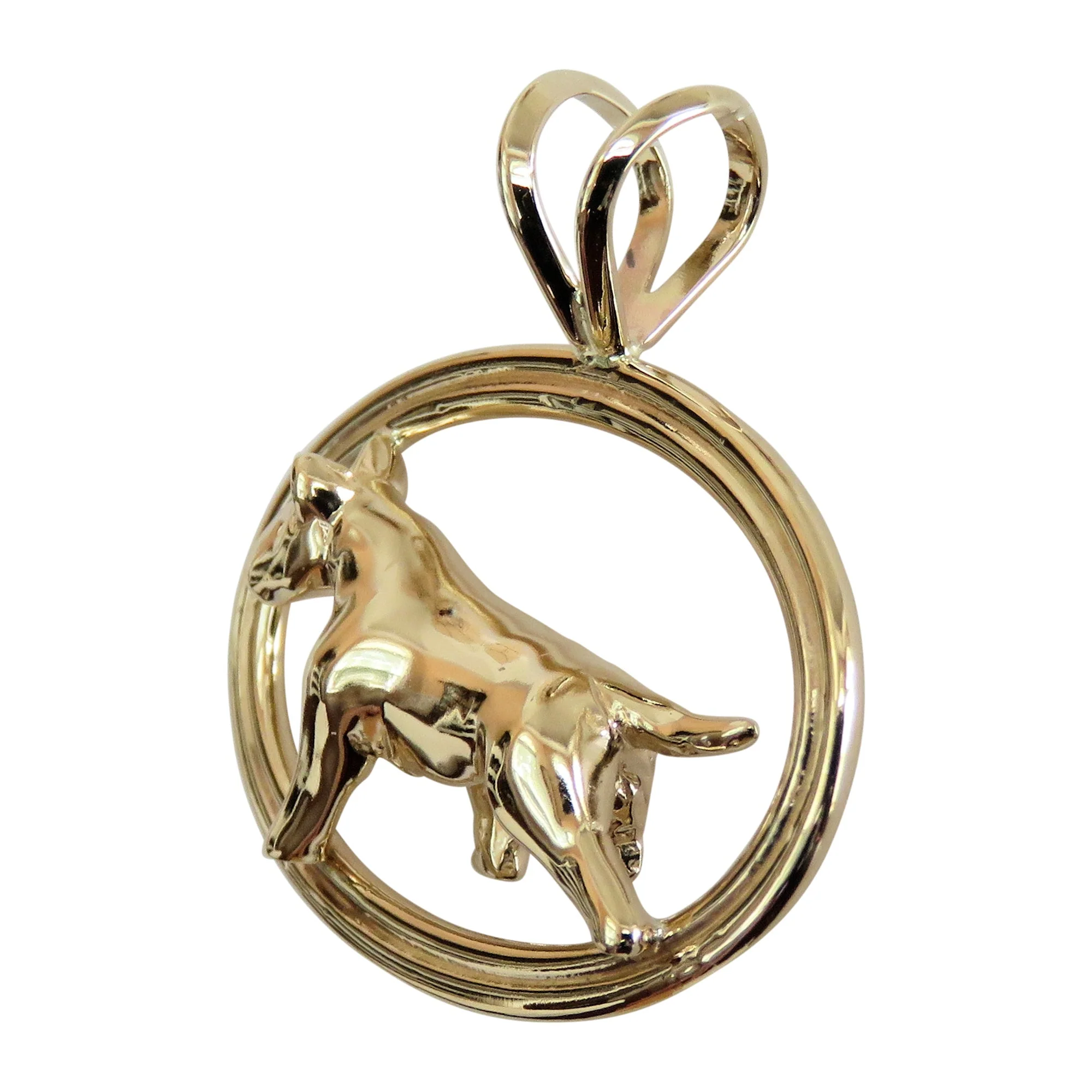Bull Terrier in 14K Gold Double Oval Pendant - Image 2