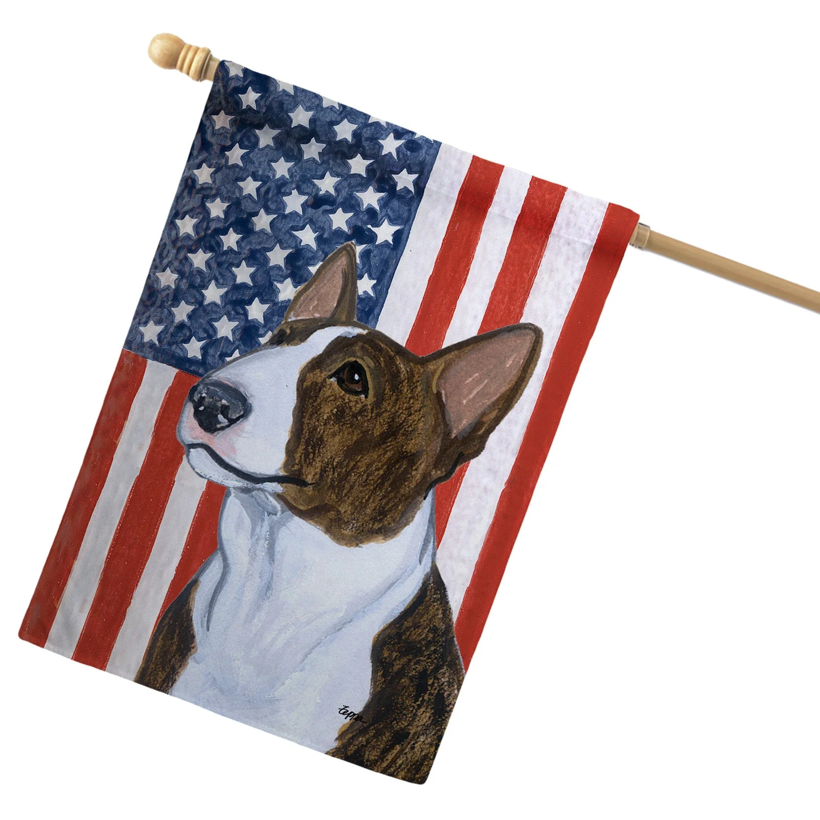 Bull Terrier Americana House Flag - Image 2