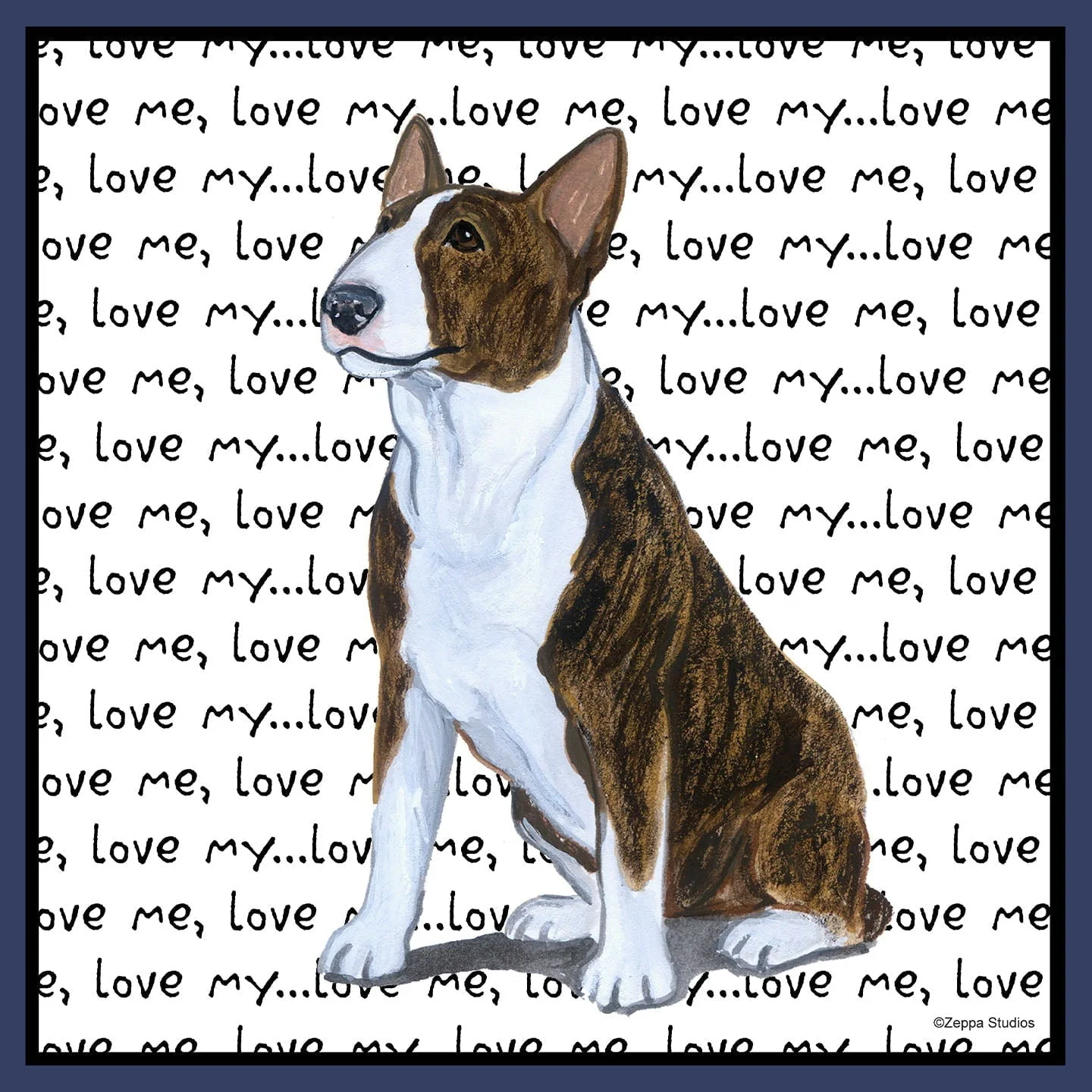 Bull Terrier Love Text - Adult Unisex Crewneck Sweatshirt - Image 2