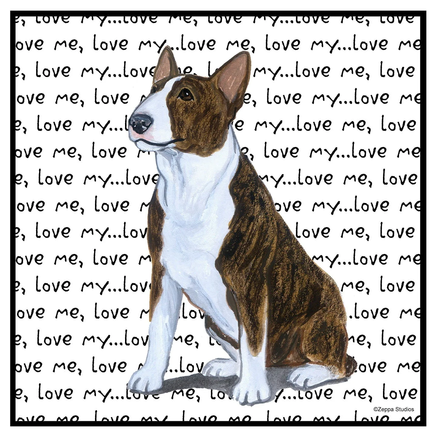 Bull Terrier Love Text - Women's V-Neck T-Shirt - Image 2