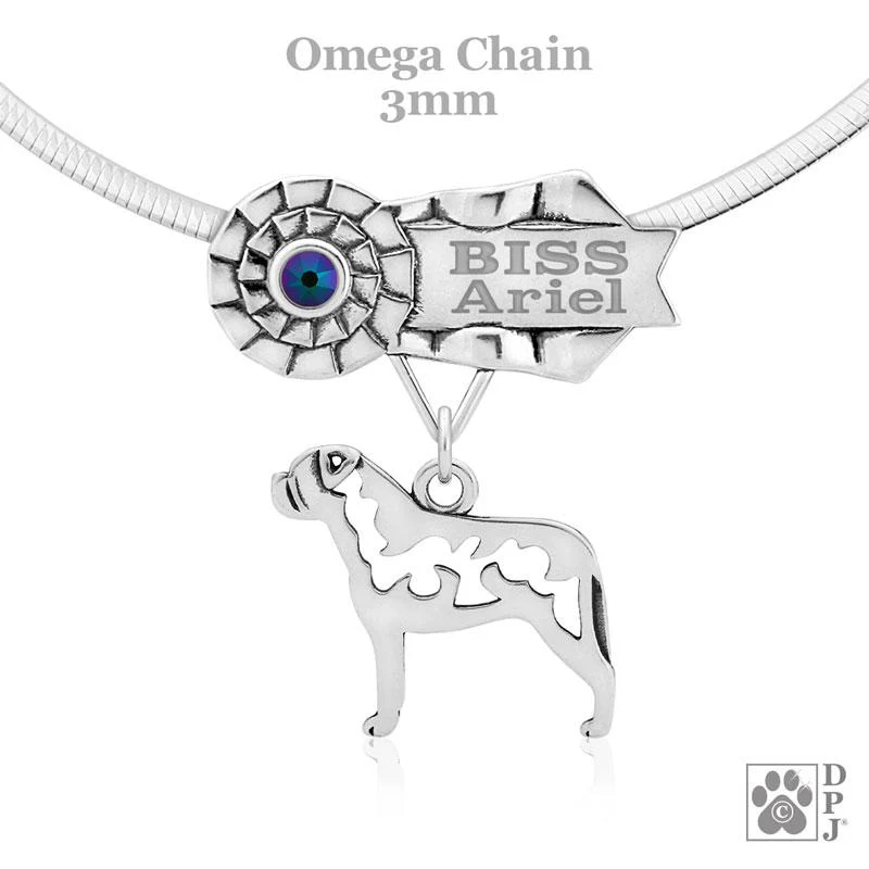 Bullmastiff, Body, Engravable Ribbon Charm Holder