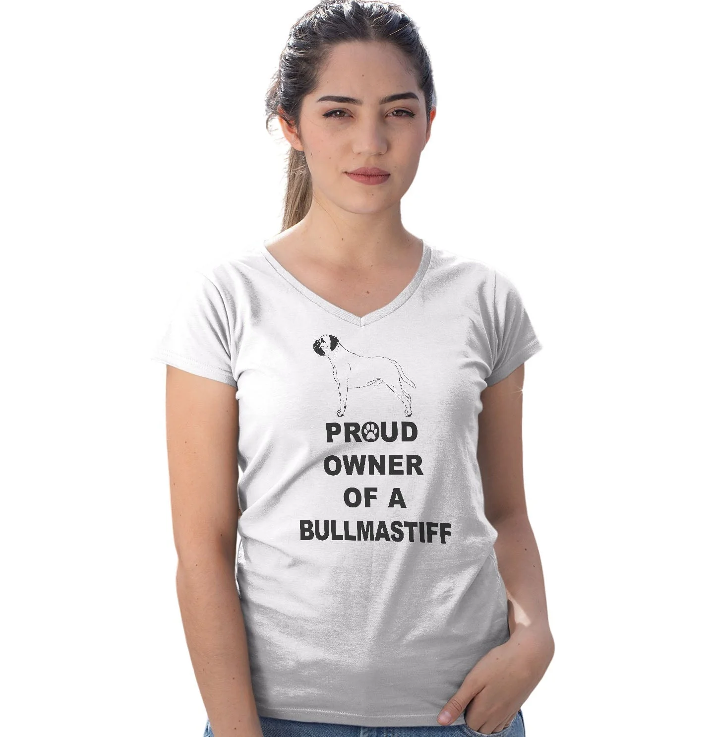 Bullmastiff Proud Owner - Women's V-Neck T-Shirt - Image 3