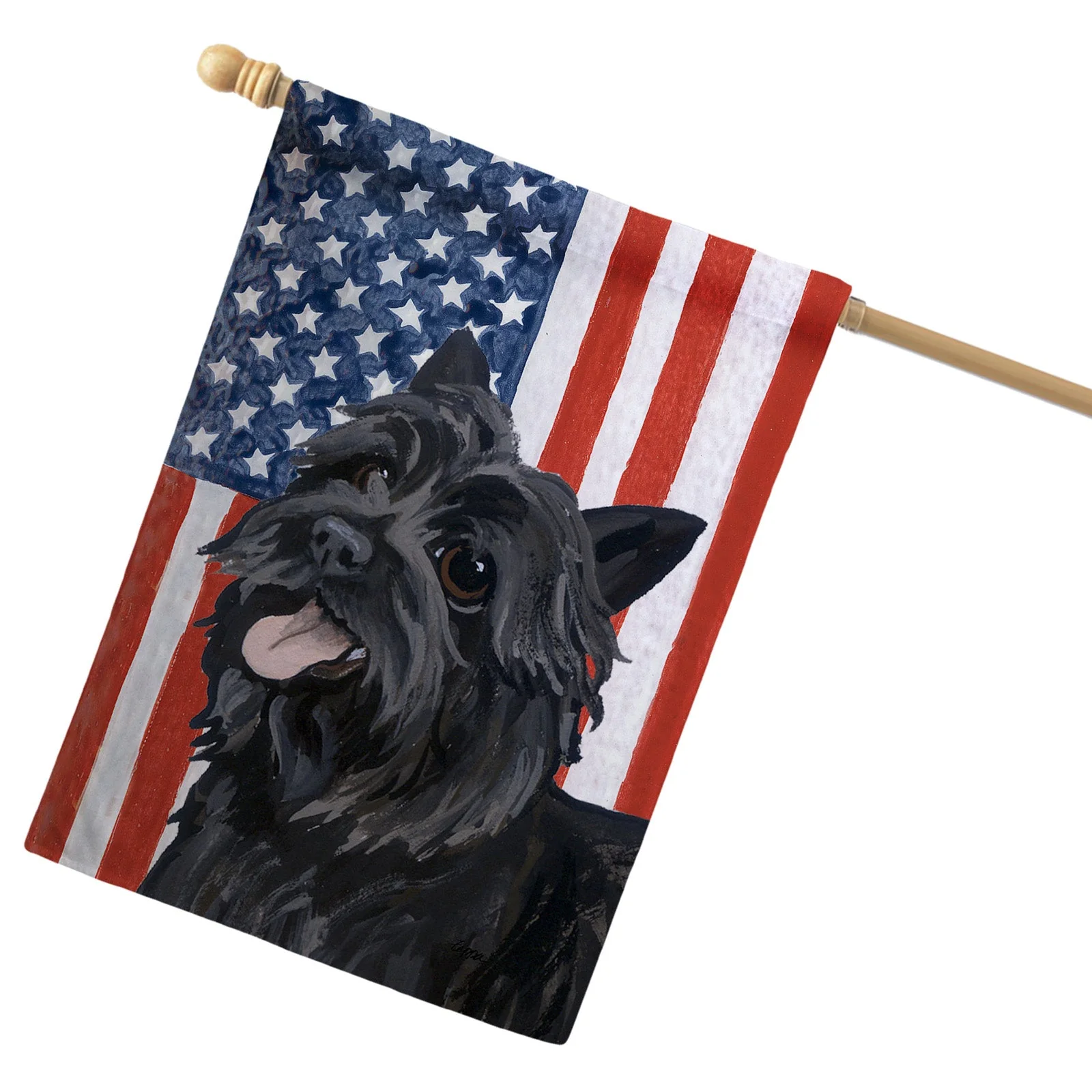 Cairn Terrier Americana House Flag - Image 2