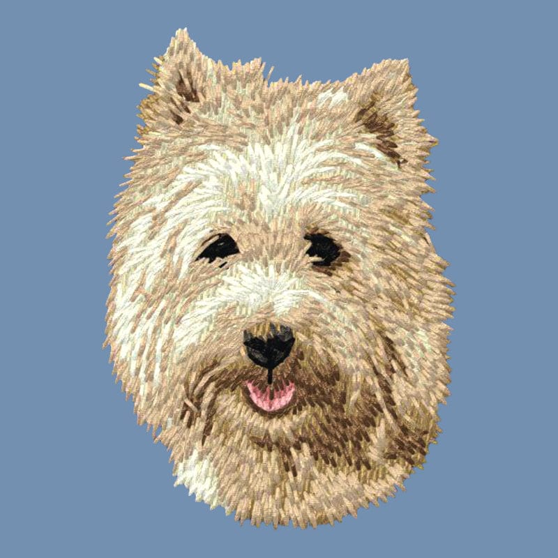 Cairn Terrier Embroidered Men's Denim Shirt - Image 2