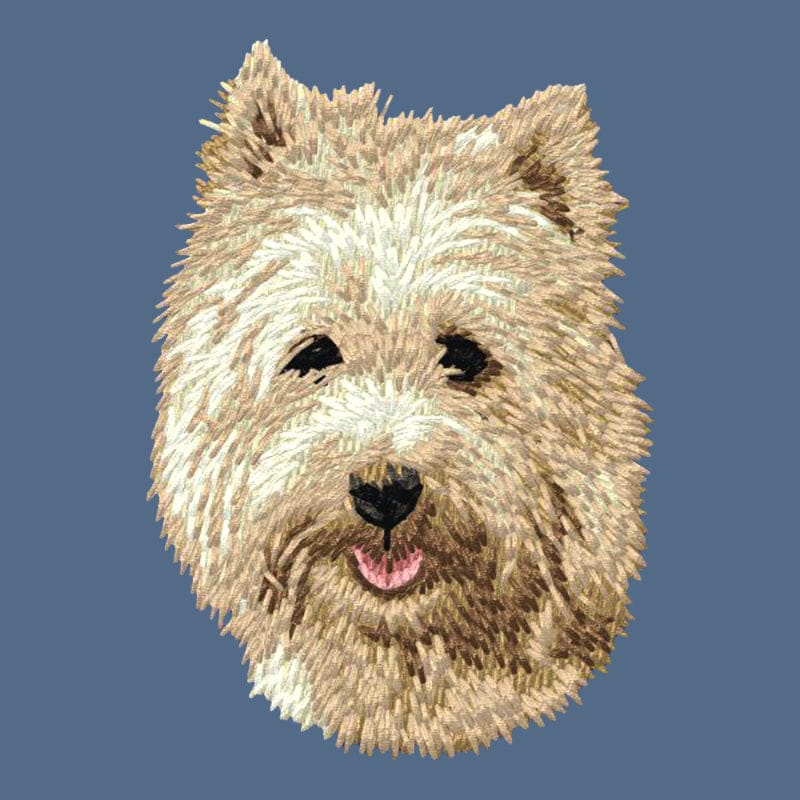Cairn Terrier Embroidered Women's Denim Shirt - Image 2