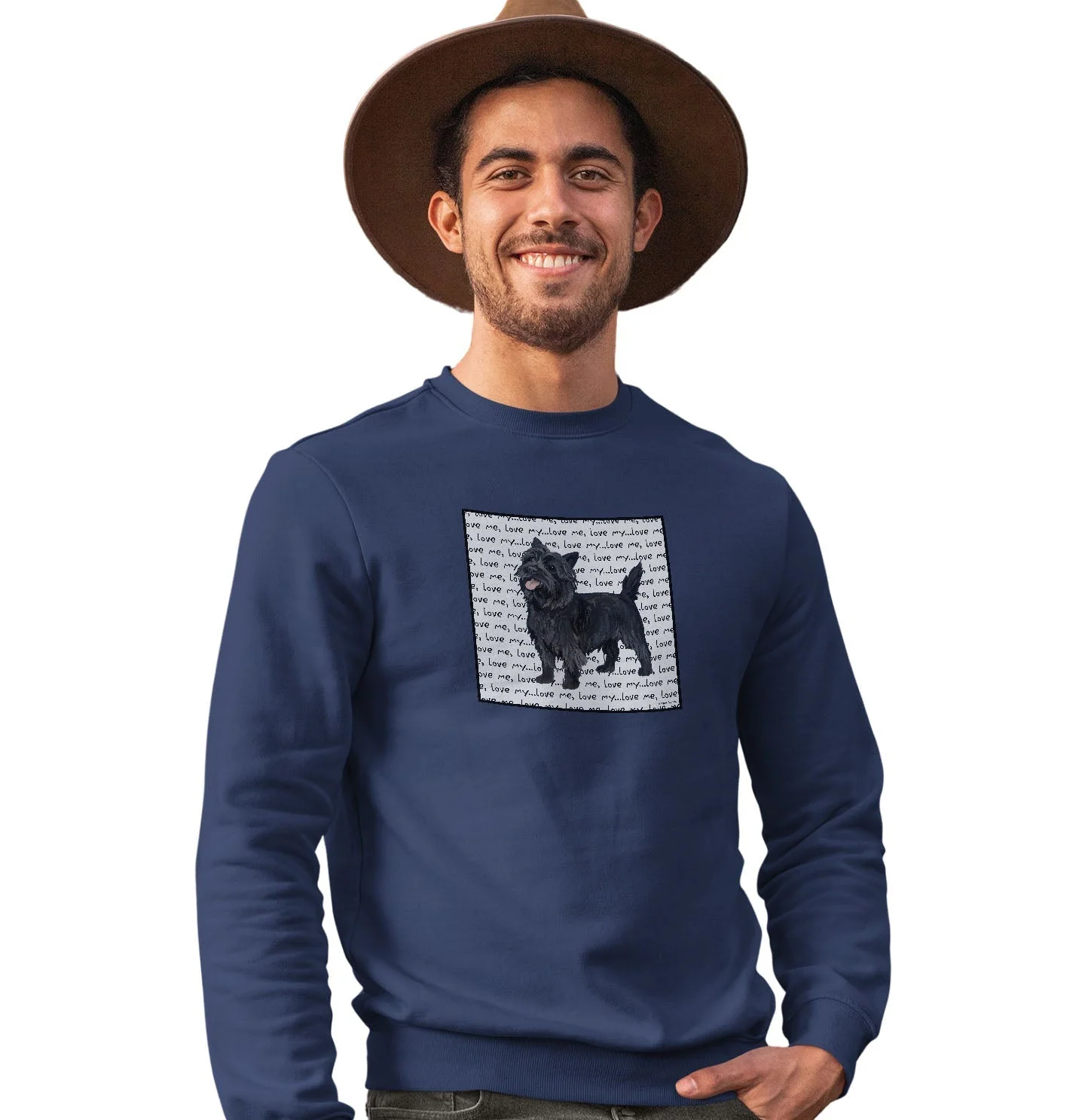 Cairn Terrier Love Text - Adult Unisex Crewneck Sweatshirt - Image 3