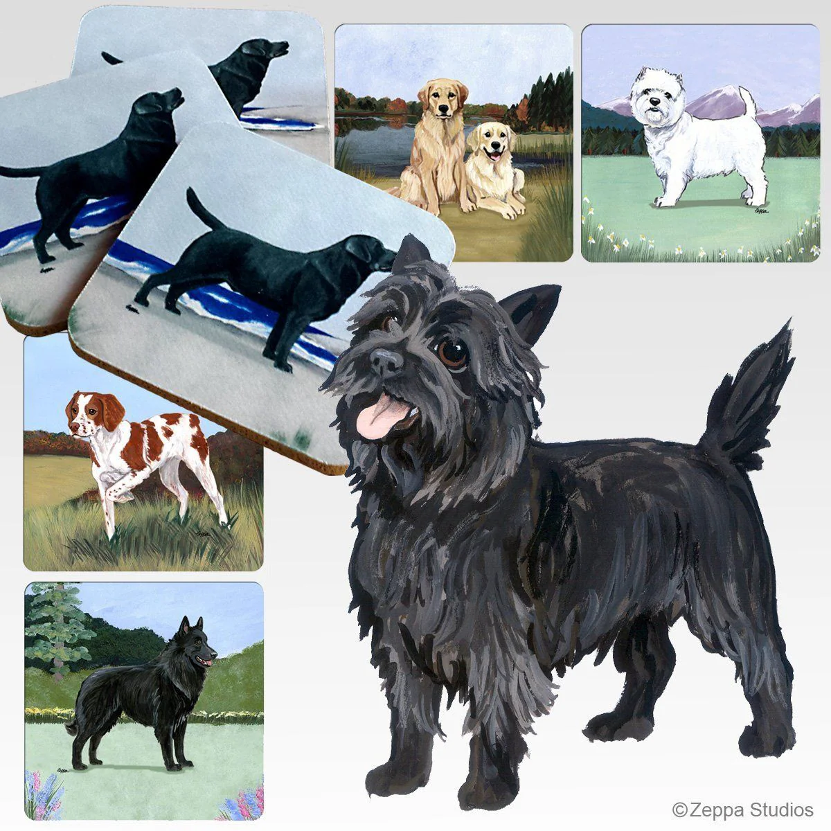 Cairn Terrier Scenic Square Coaster - Image 2